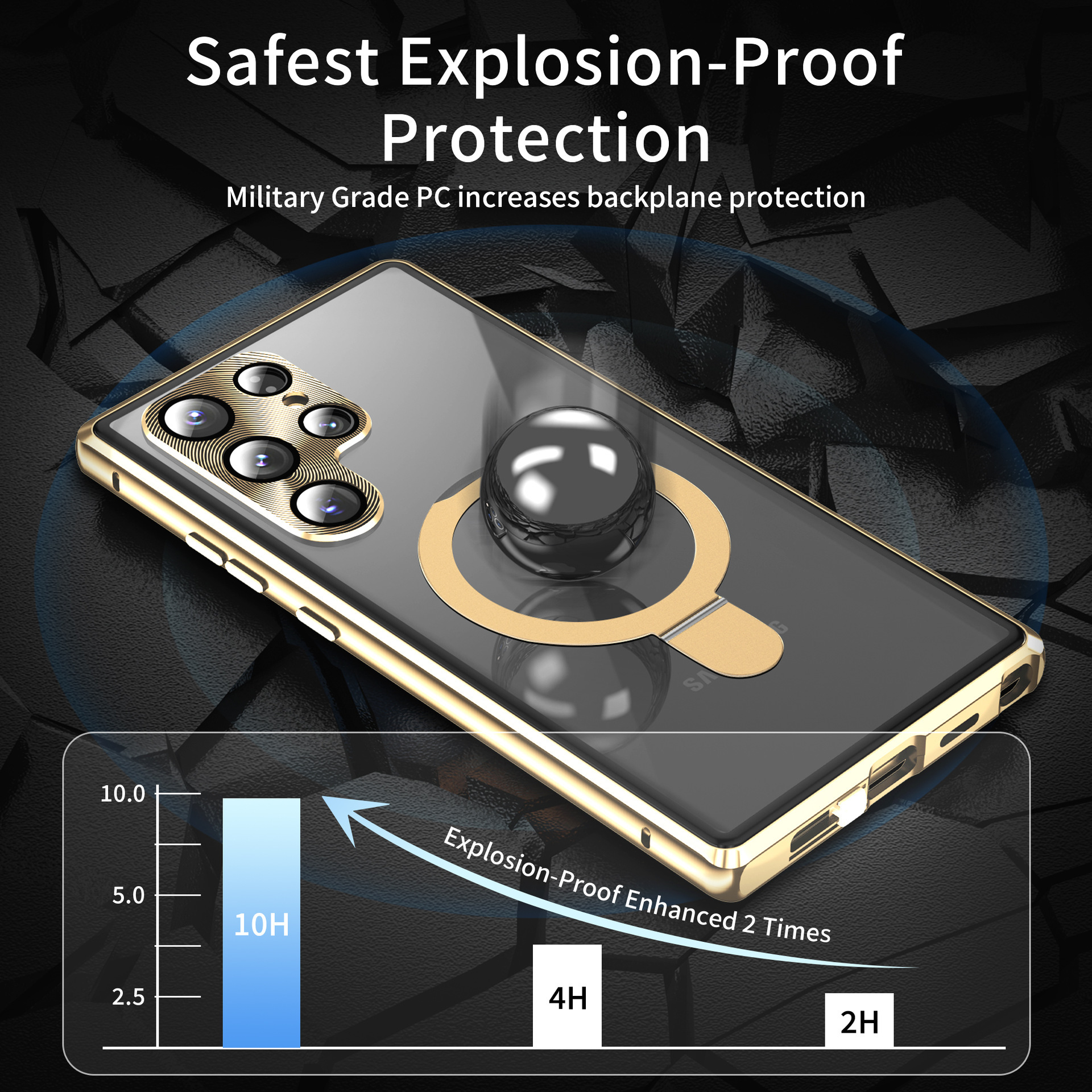 Compatible with Samsung S26 Ultra phone case, S25 Ultra metal magnetic holder, S24 Ultra full-coverage protective case
