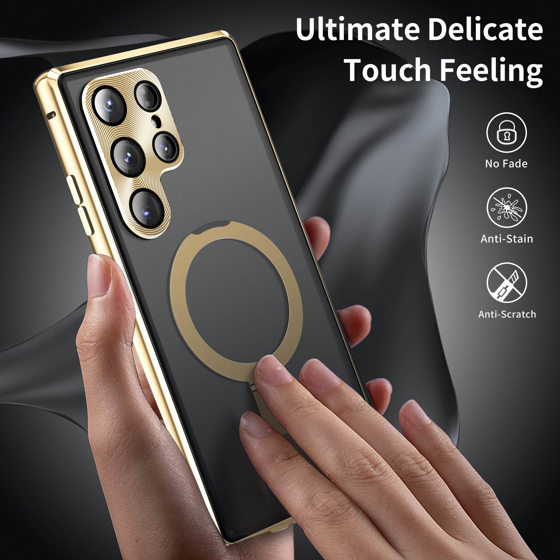 Compatible with Samsung S26 Ultra phone case, S25 Ultra metal magnetic holder, S24 Ultra full-coverage protective case