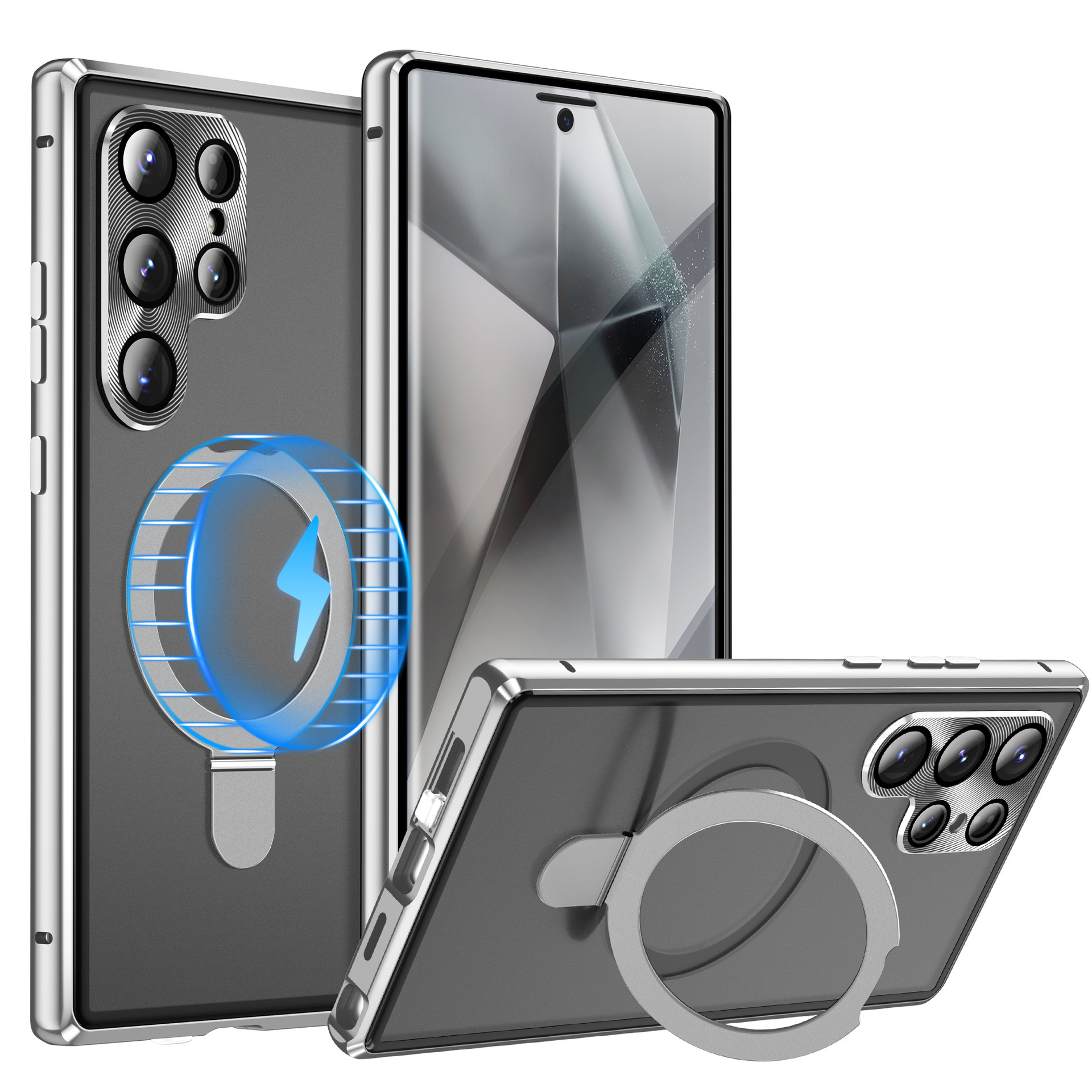 Compatible with Samsung S26 Ultra phone case, S25 Ultra metal magnetic holder, S24 Ultra full-coverage protective case