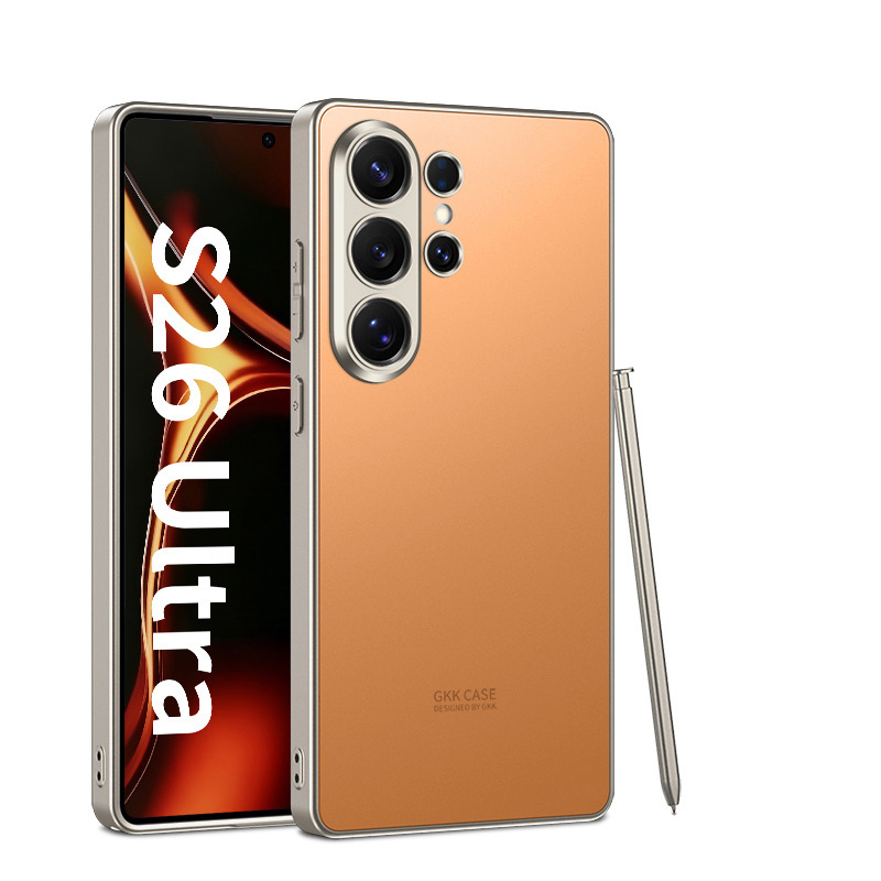 Compatible with Samsung S26 Ultra and S25 Ultra phone cases. Features include a soft-touch AG finish, fingerprint resistance, ultra-thin design, and full coverage for shock protection.