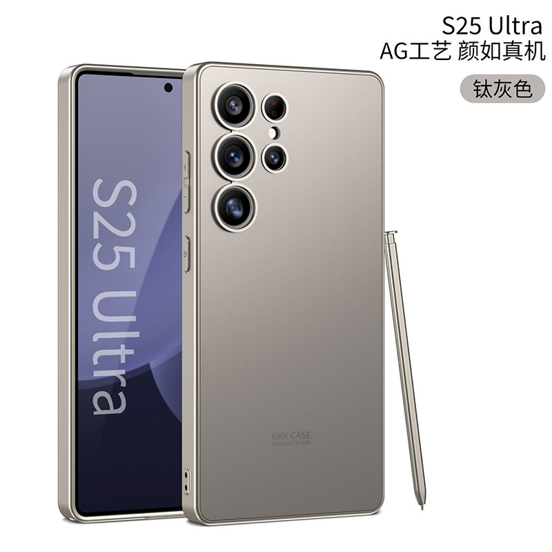 Compatible with Samsung S26 Ultra and S25 Ultra phone cases. Features include a soft-touch AG finish, fingerprint resistance, ultra-thin design, and full coverage for shock protection.
