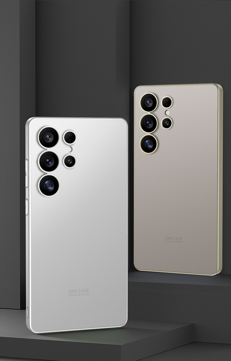 Compatible with Samsung S26 Ultra and S25 Ultra phone cases. Features include a soft-touch AG finish, fingerprint resistance, ultra-thin design, and full coverage for shock protection.