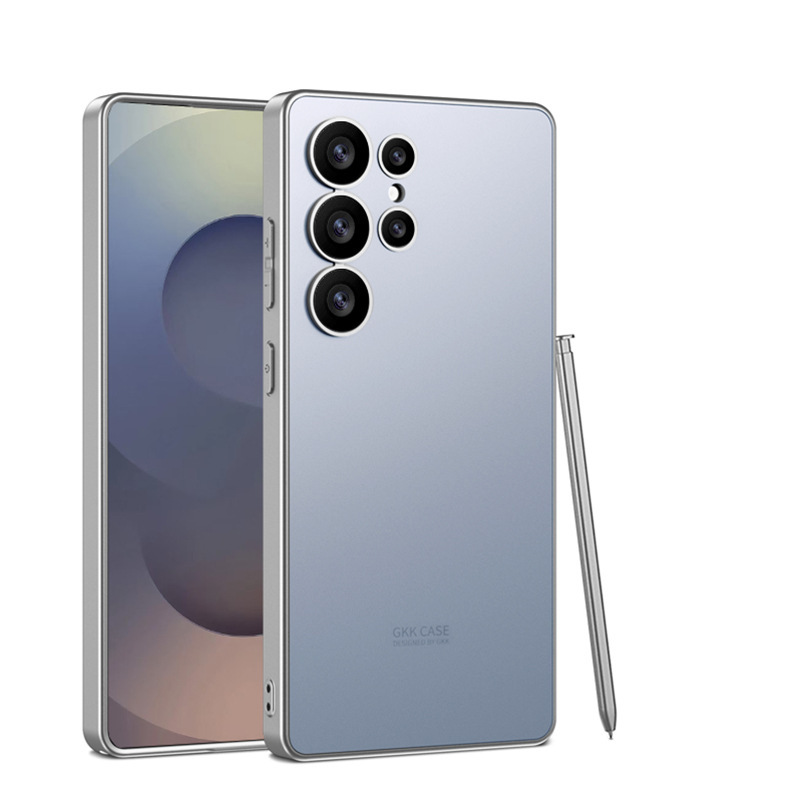 Compatible with Samsung S26 Ultra and S25 Ultra phone cases. Features include a soft-touch AG finish, fingerprint resistance, ultra-thin design, and full coverage for shock protection.