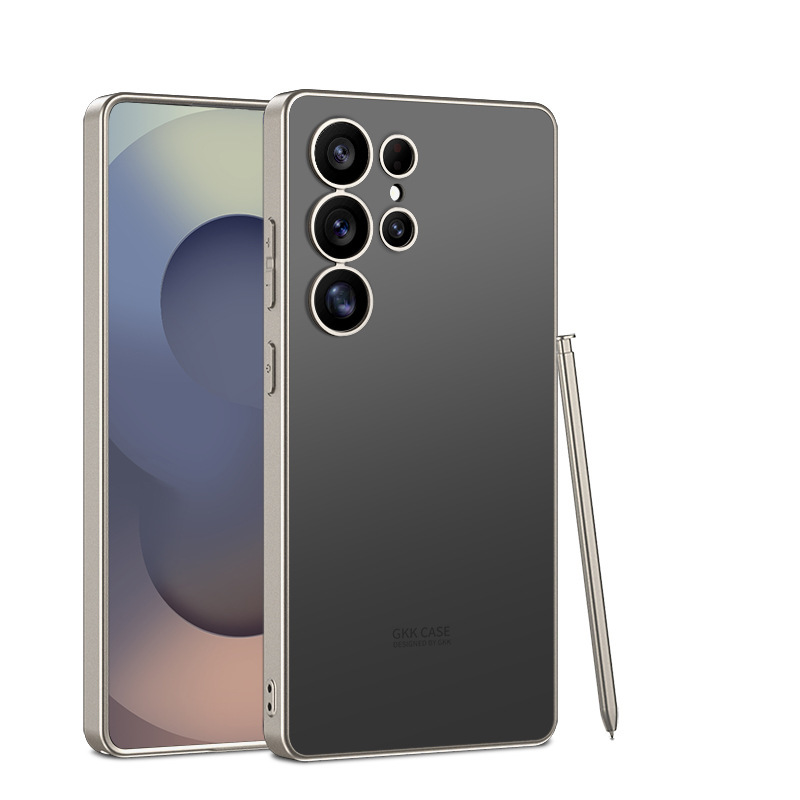 Compatible with Samsung S26 Ultra and S25 Ultra phone cases. Features include a soft-touch AG finish, fingerprint resistance, ultra-thin design, and full coverage for shock protection.