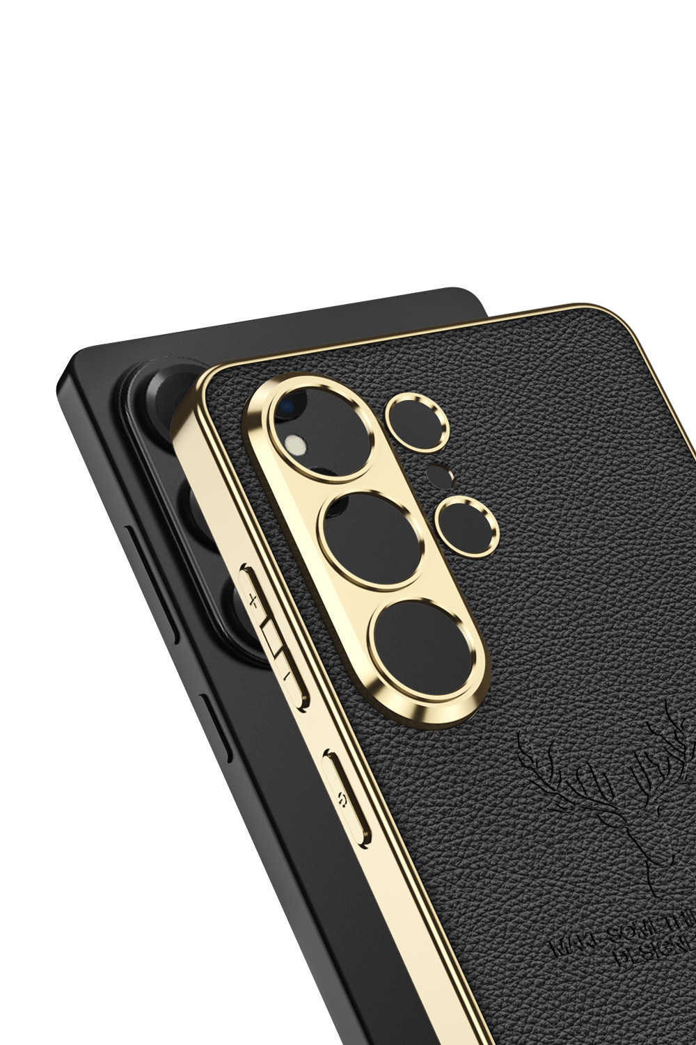 Compatible with Samsung S26 Ultra phone case S25/24U reindeer electroplated vegan leather new full-coverage drop-proof protective case