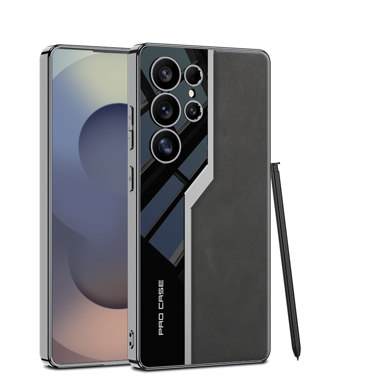 Samsung S26 Ultra phone case, S25U matte leather electroplated supercar full-coverage protective case, cross-border in stock.