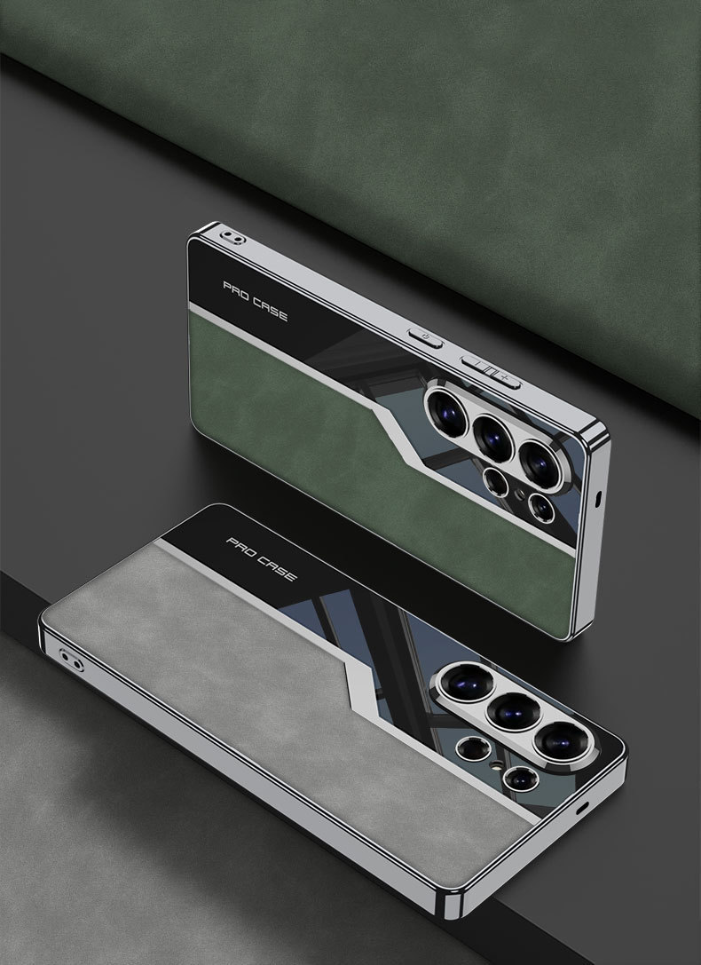 Samsung S26 Ultra phone case, S25U matte leather electroplated supercar full-coverage protective case, cross-border in stock.