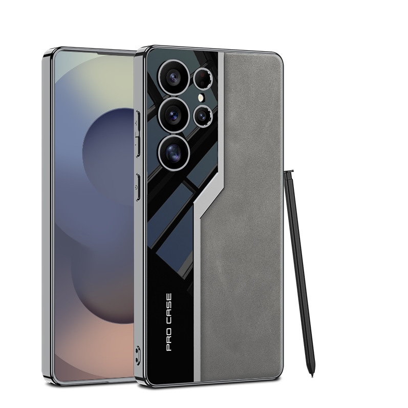 Samsung S26 Ultra phone case, S25U matte leather electroplated supercar full-coverage protective case, cross-border in stock.