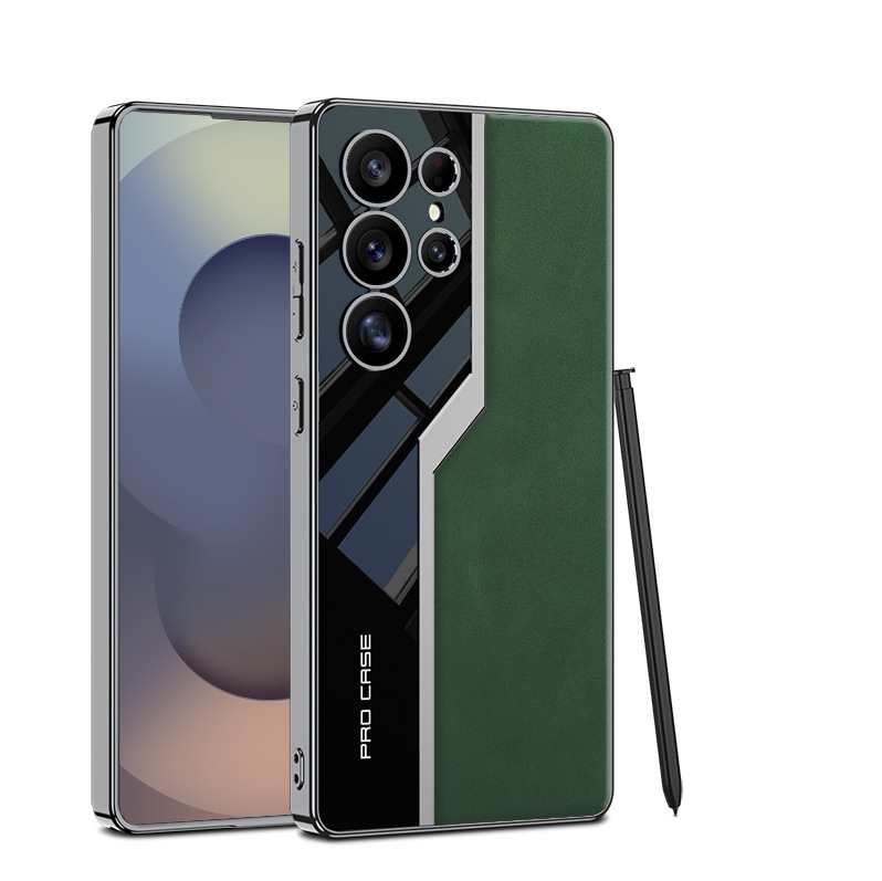 Samsung S26 Ultra phone case, S25U matte leather electroplated supercar full-coverage protective case, cross-border in stock.