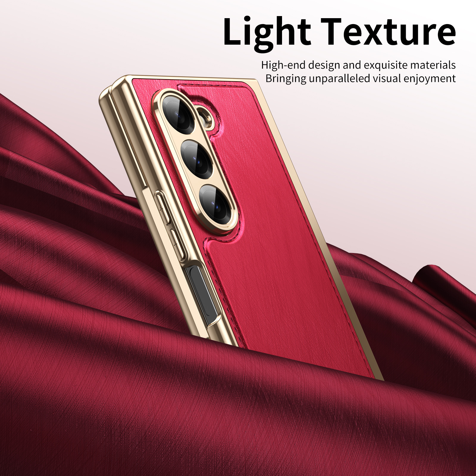Compatible with Samsung Z Fold7/6/5 phone case, electroplated leather, Fold4/3 case, integrated screen protector, shockproof protective case