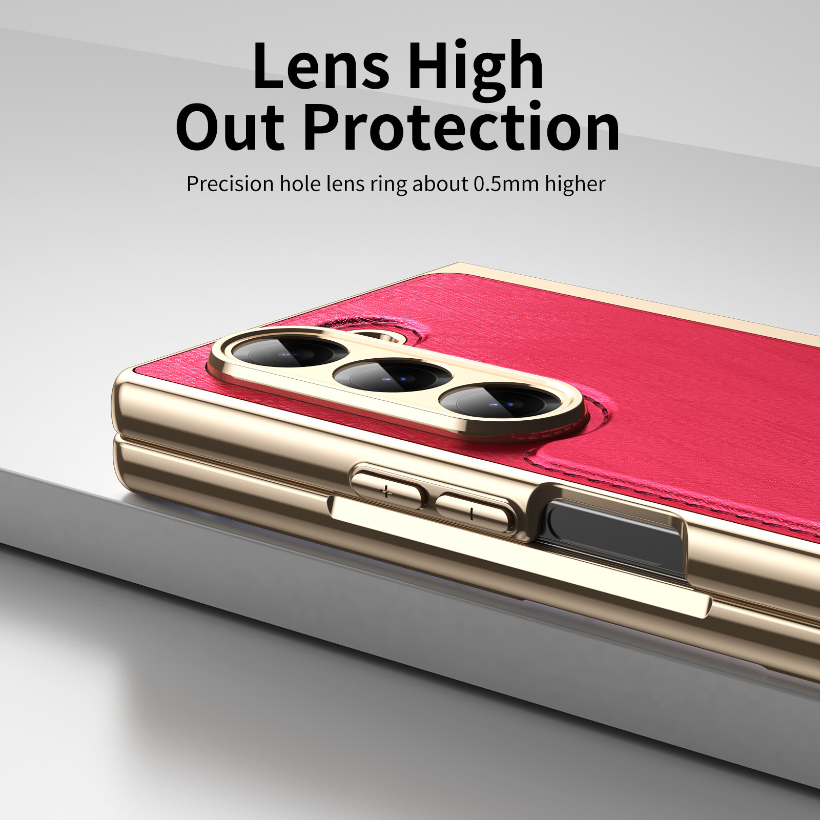 Compatible with Samsung Z Fold7/6/5 phone case, electroplated leather, Fold4/3 case, integrated screen protector, shockproof protective case