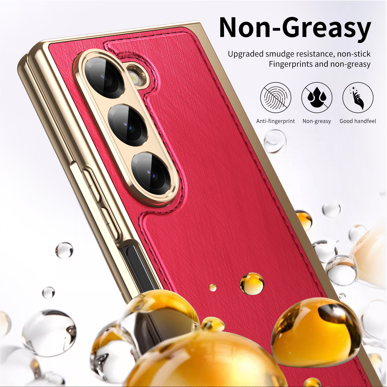 Compatible with Samsung Z Fold7/6/5 phone case, electroplated leather, Fold4/3 case, integrated screen protector, shockproof protective case