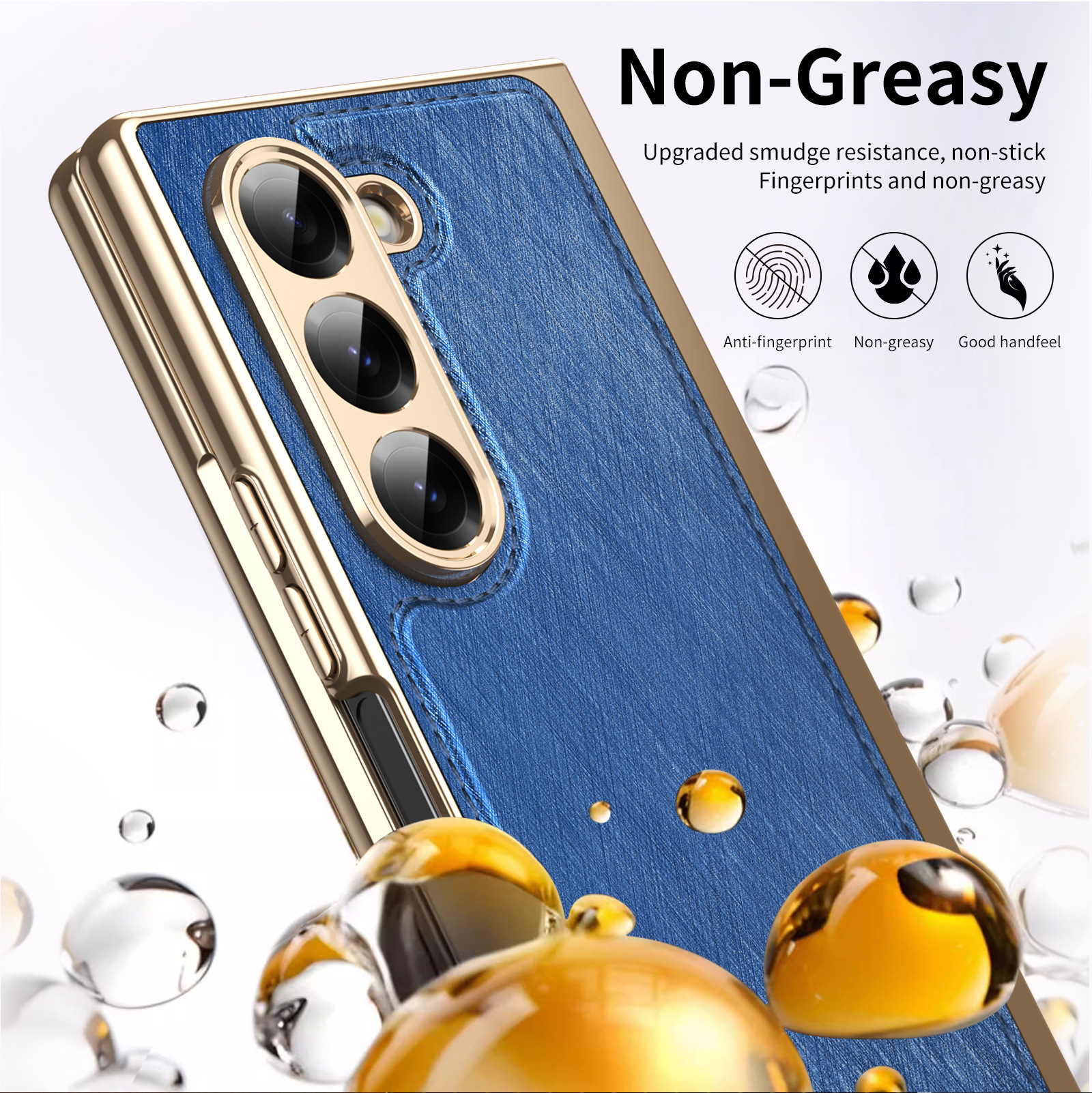 Compatible with Samsung Z Fold7/6/5 phone case, electroplated leather, Fold4/3 case, integrated screen protector, shockproof protective case