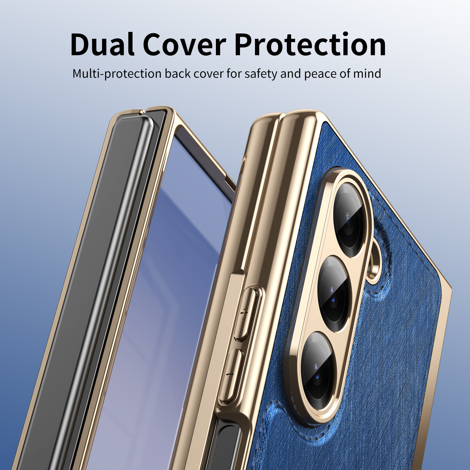 Compatible with Samsung Z Fold7/6/5 phone case, electroplated leather, Fold4/3 case, integrated screen protector, shockproof protective case
