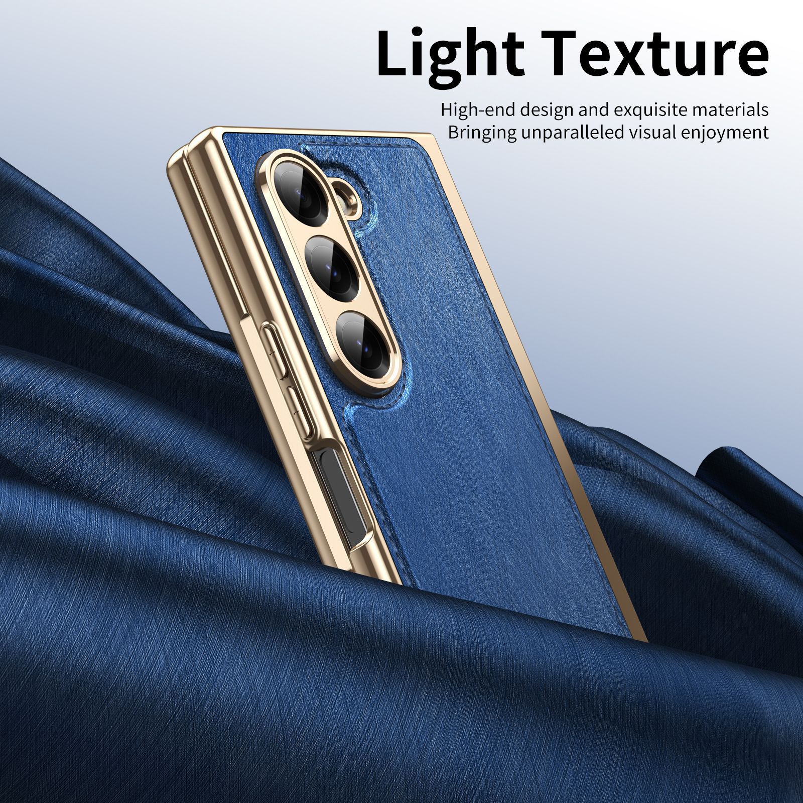 Compatible with Samsung Z Fold7/6/5 phone case, electroplated leather, Fold4/3 case, integrated screen protector, shockproof protective case