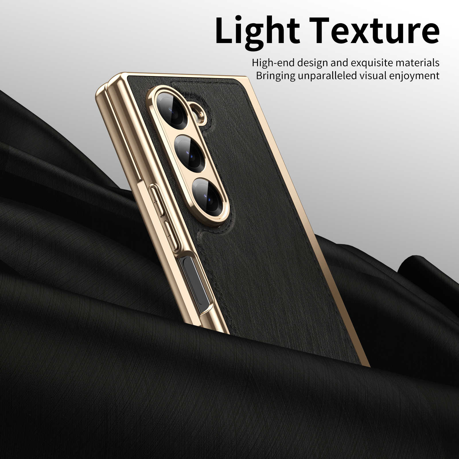 Compatible with Samsung Z Fold7/6/5 phone case, electroplated leather, Fold4/3 case, integrated screen protector, shockproof protective case
