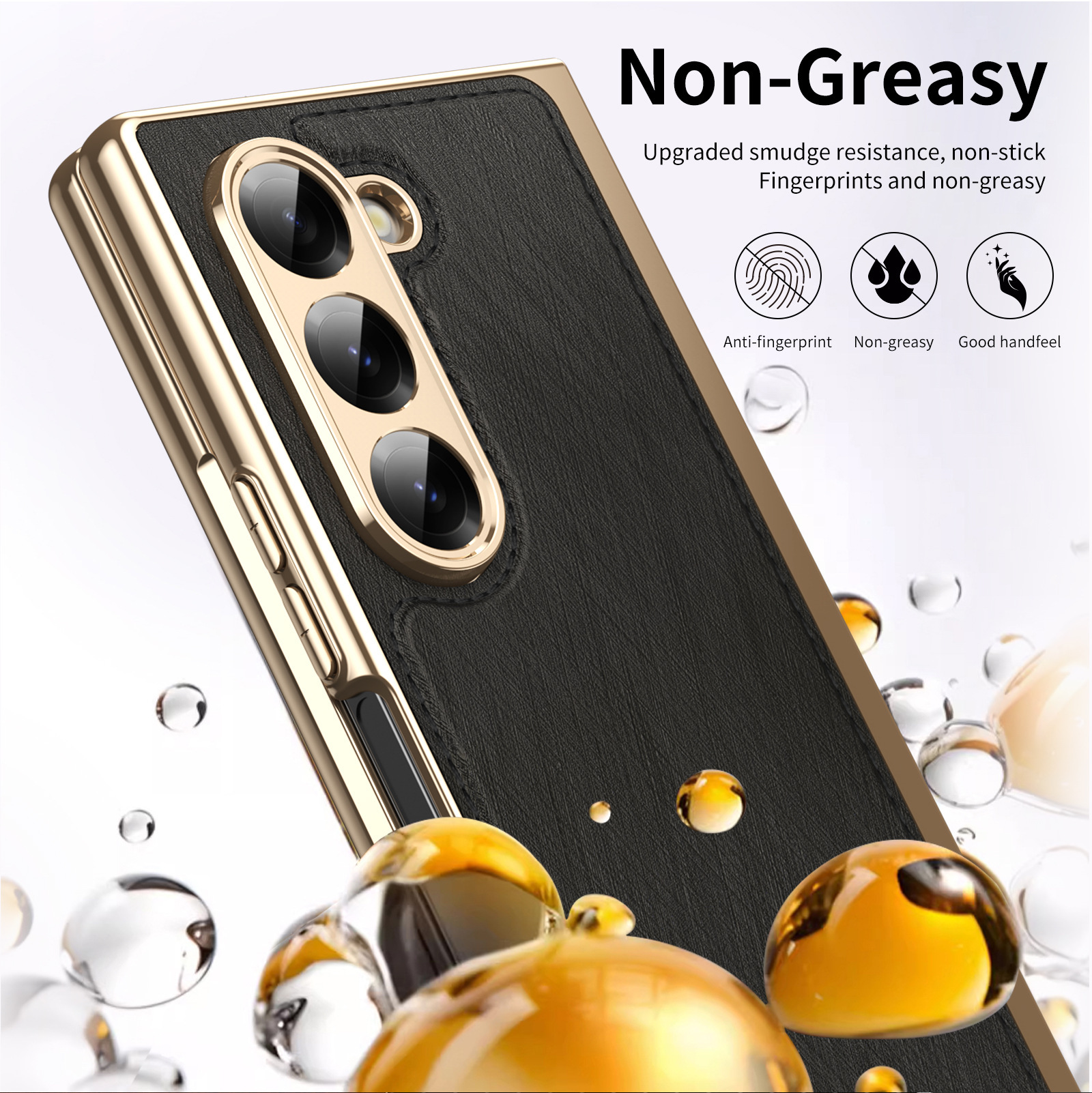 Compatible with Samsung Z Fold7/6/5 phone case, electroplated leather, Fold4/3 case, integrated screen protector, shockproof protective case