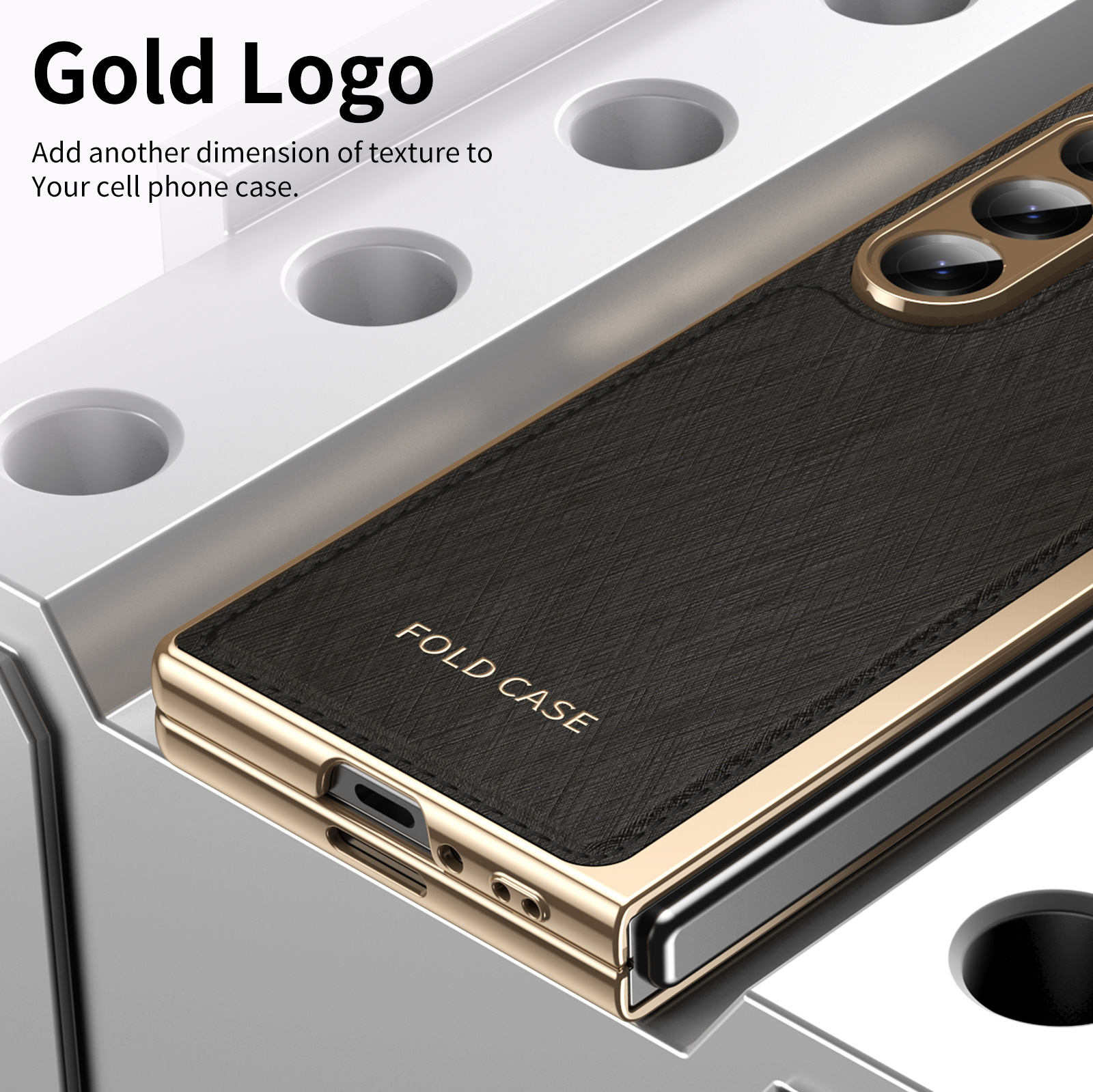 Compatible with Samsung Z Fold7/6/5 phone case, electroplated leather, Fold4/3 case, integrated screen protector, shockproof protective case