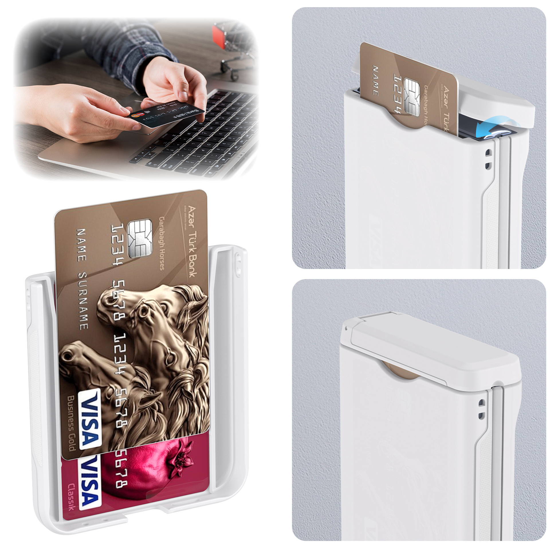 Compatible with Samsung Z Flip 6/5 phone case, Flip 7 card slot holder, spring hinge, fully transparent drop-proof protective case