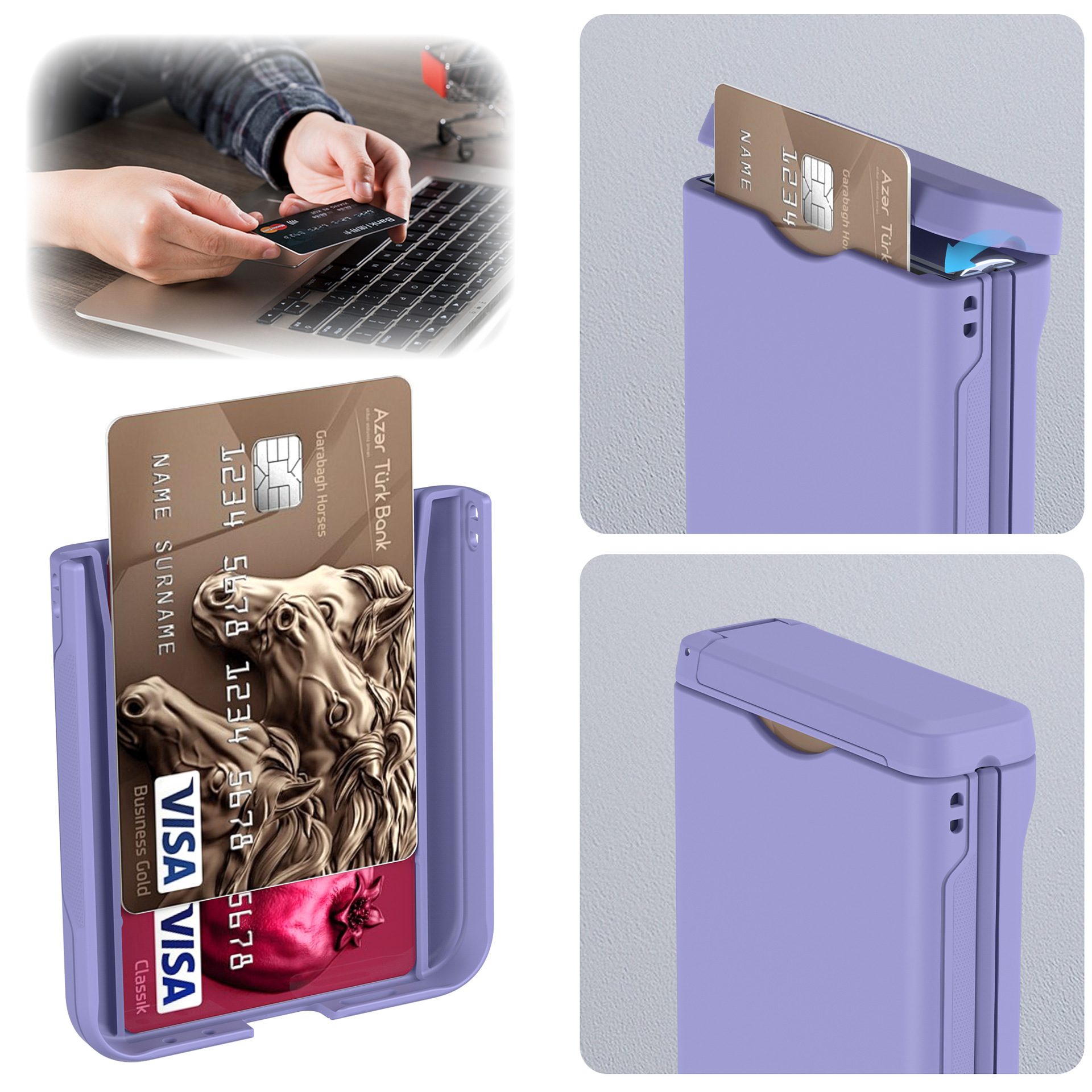 Compatible with Samsung Z Flip 6/5 phone case, Flip 7 card slot holder, spring hinge, fully transparent drop-proof protective case