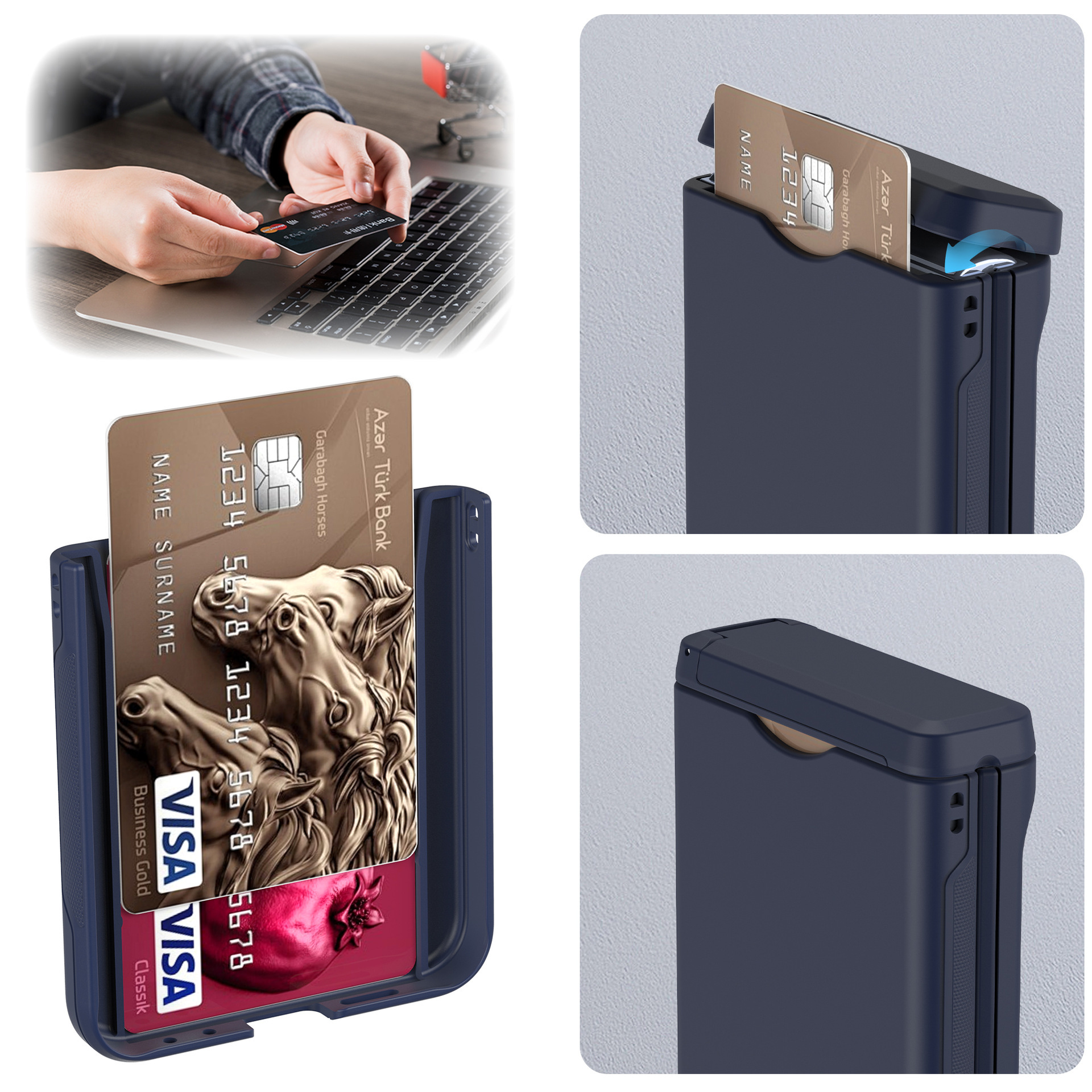 Compatible with Samsung Z Flip 6/5 phone case, Flip 7 card slot holder, spring hinge, fully transparent drop-proof protective case