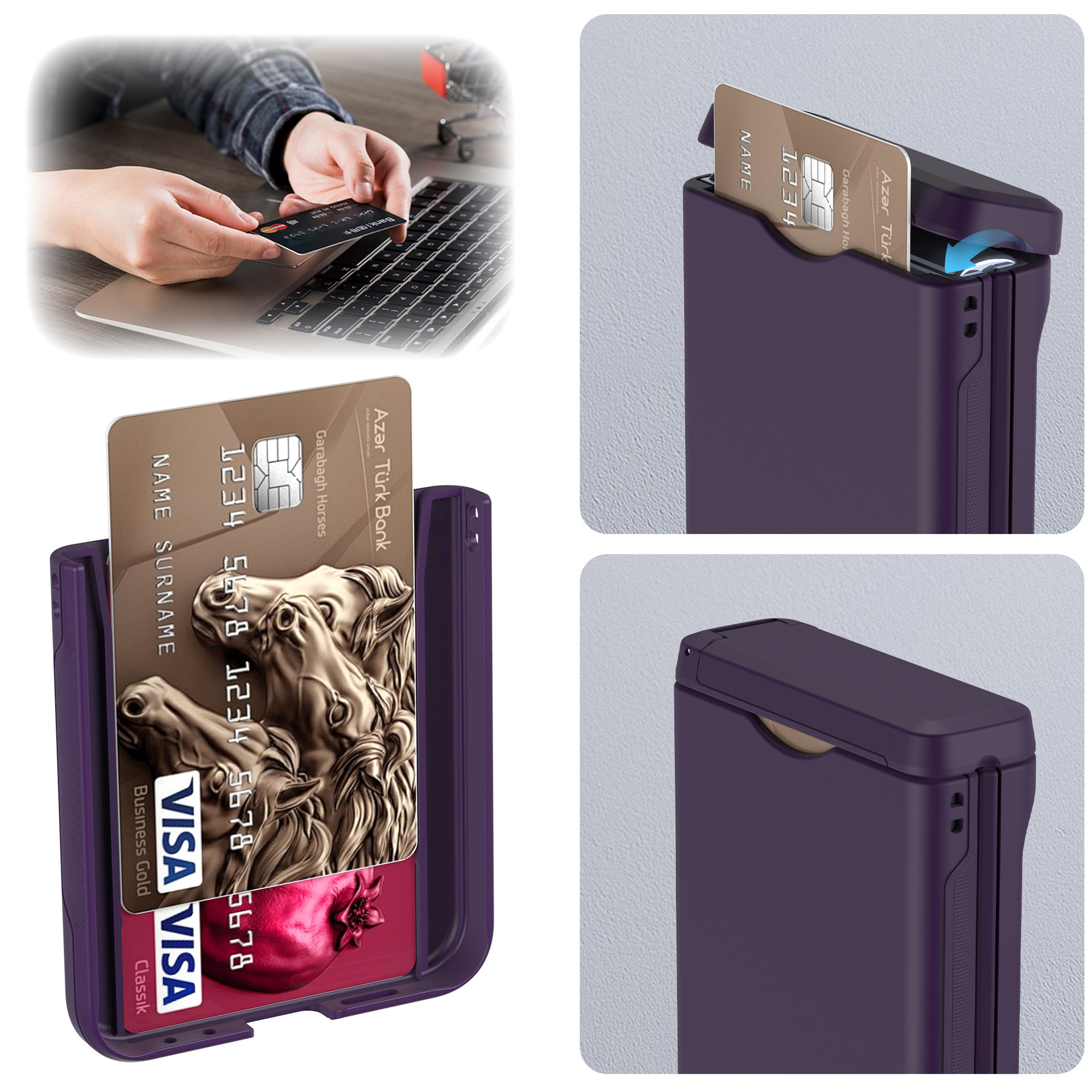 Compatible with Samsung Z Flip 6/5 phone case, Flip 7 card slot holder, spring hinge, fully transparent drop-proof protective case