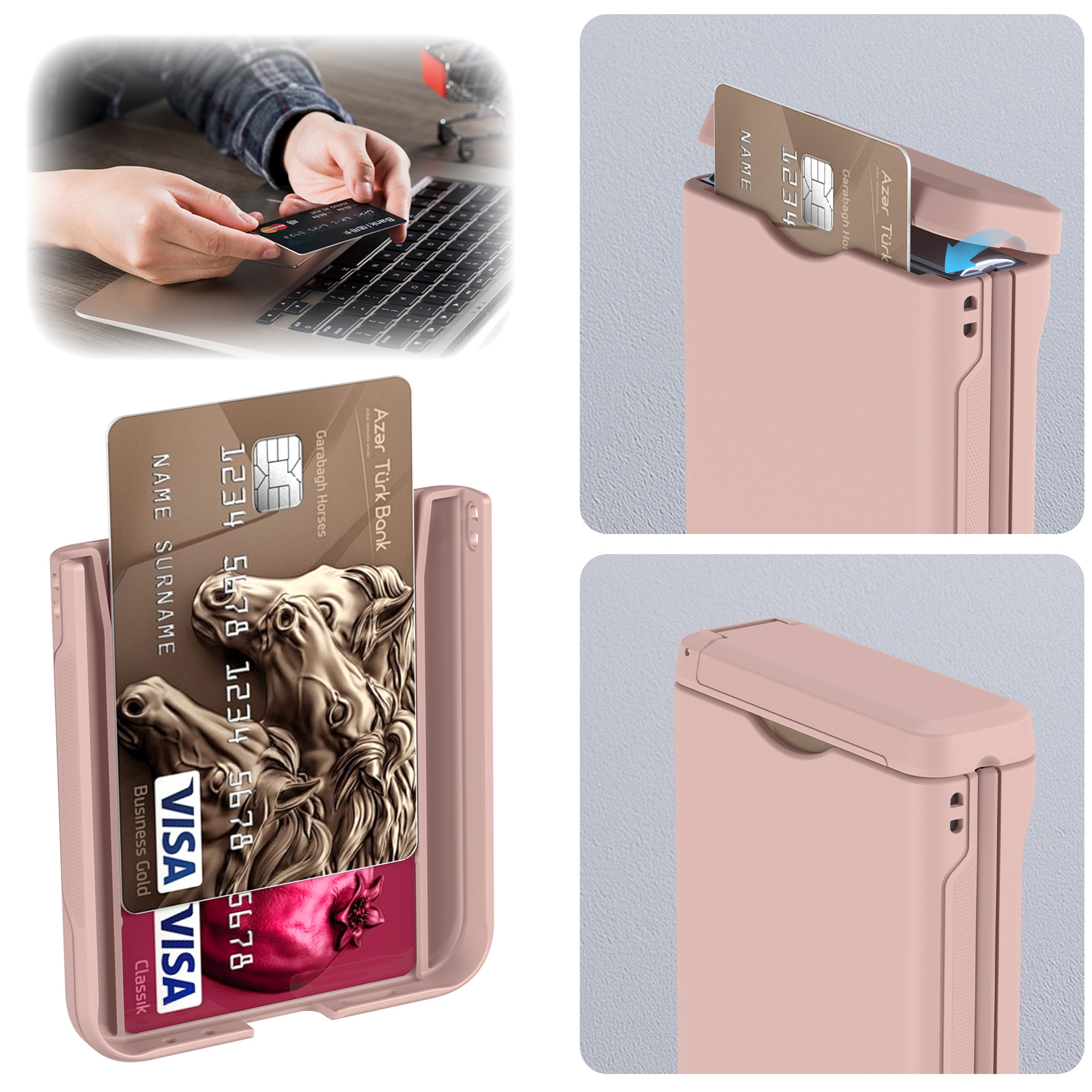 Compatible with Samsung Z Flip 6/5 phone case, Flip 7 card slot holder, spring hinge, fully transparent drop-proof protective case