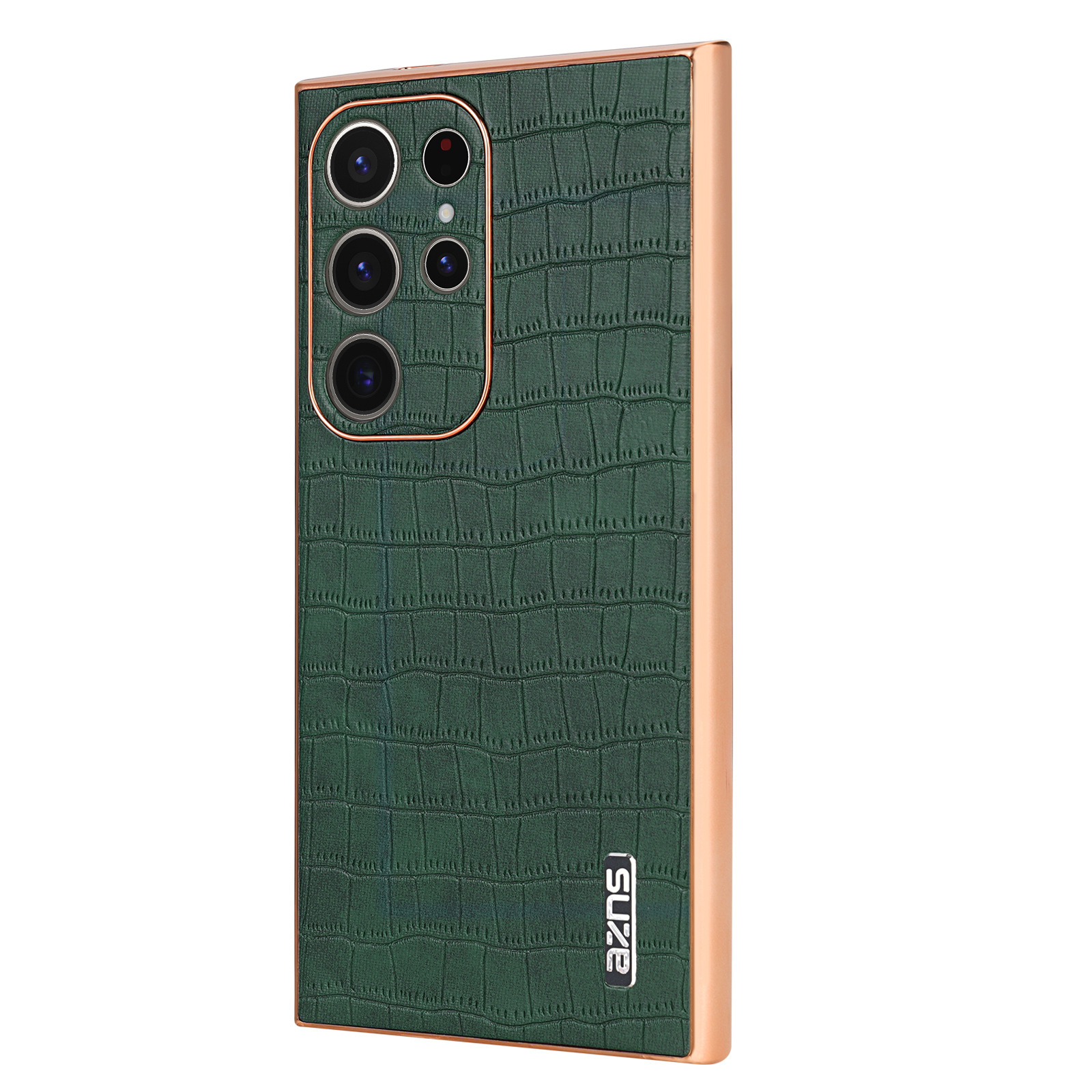 Compatible with Samsung S26 Ultra phone case, S25 Plus electroplated vegan leather case, A37 crocodile pattern case, S24U full-coverage protective case.