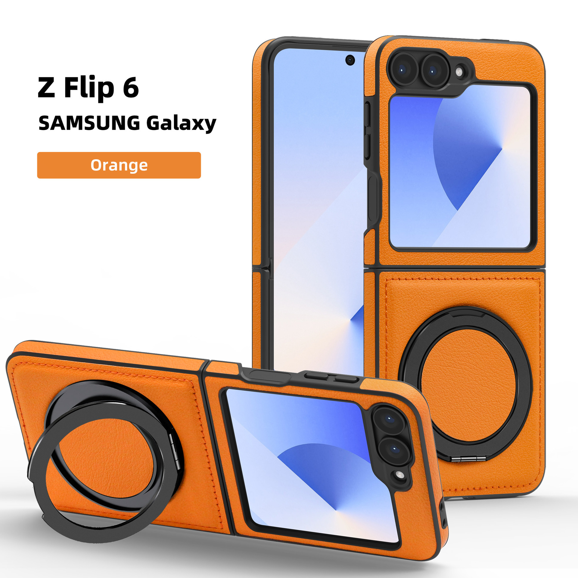 Compatible with Samsung Z Fold8/7 phone case, 6/5mm strong magnetic 360° rotating stand, 4/3mm folding screen, drop-proof leather case.