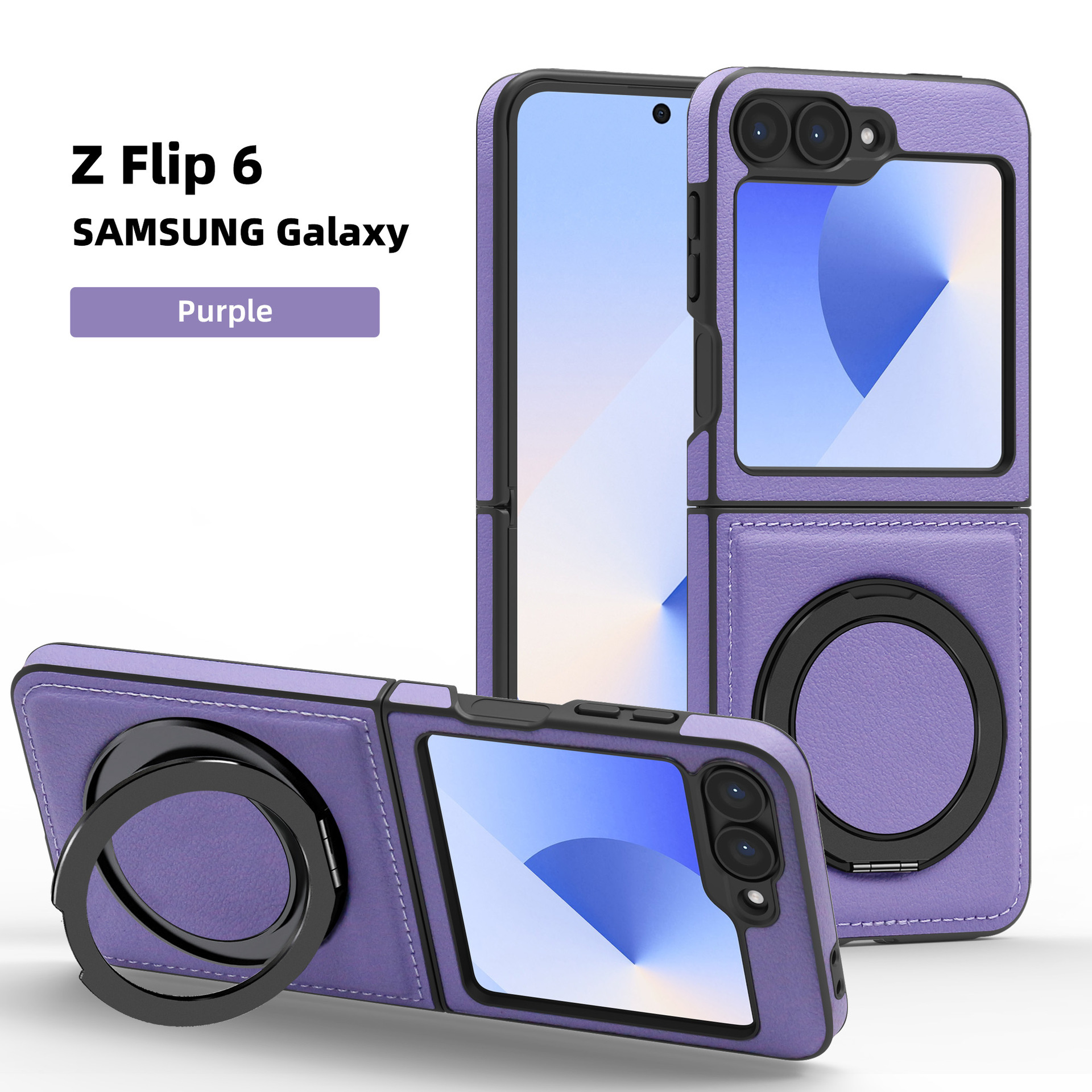 Compatible with Samsung Z Fold8/7 phone case, 6/5mm strong magnetic 360° rotating stand, 4/3mm folding screen, drop-proof leather case.