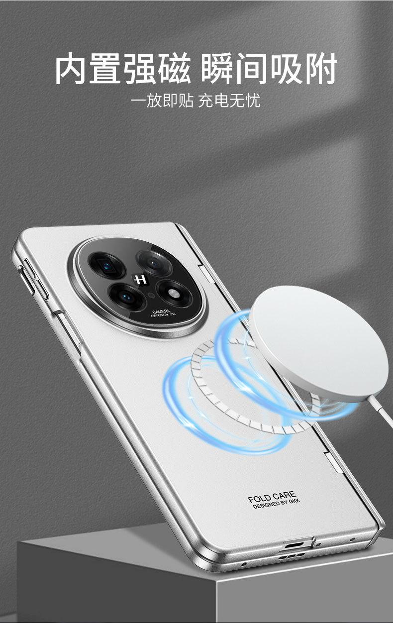 Compatible with OPPO Find N5 phone case, built-in magnetic hinge stand, privacy case, and full-coverage protective case with fine holes.