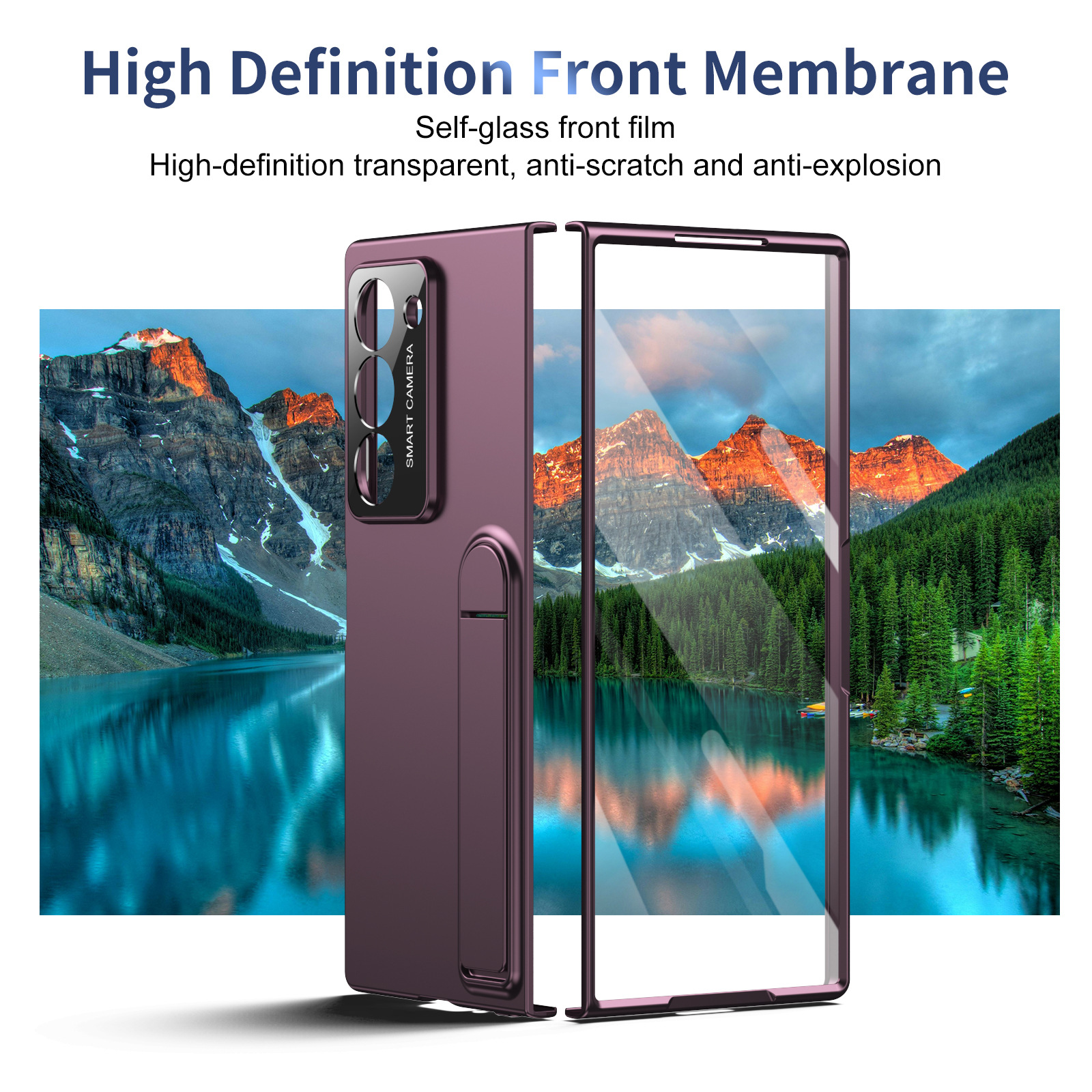 Compatible with Samsung Z Fold7/6/5 phone case, 4/3 case, screen protector, stand, anti-fingerprint folding screen protector