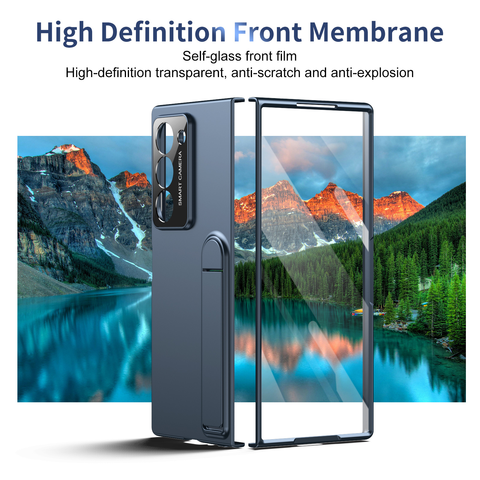 Compatible with Samsung Z Fold7/6/5 phone case, 4/3 case, screen protector, stand, anti-fingerprint folding screen protector