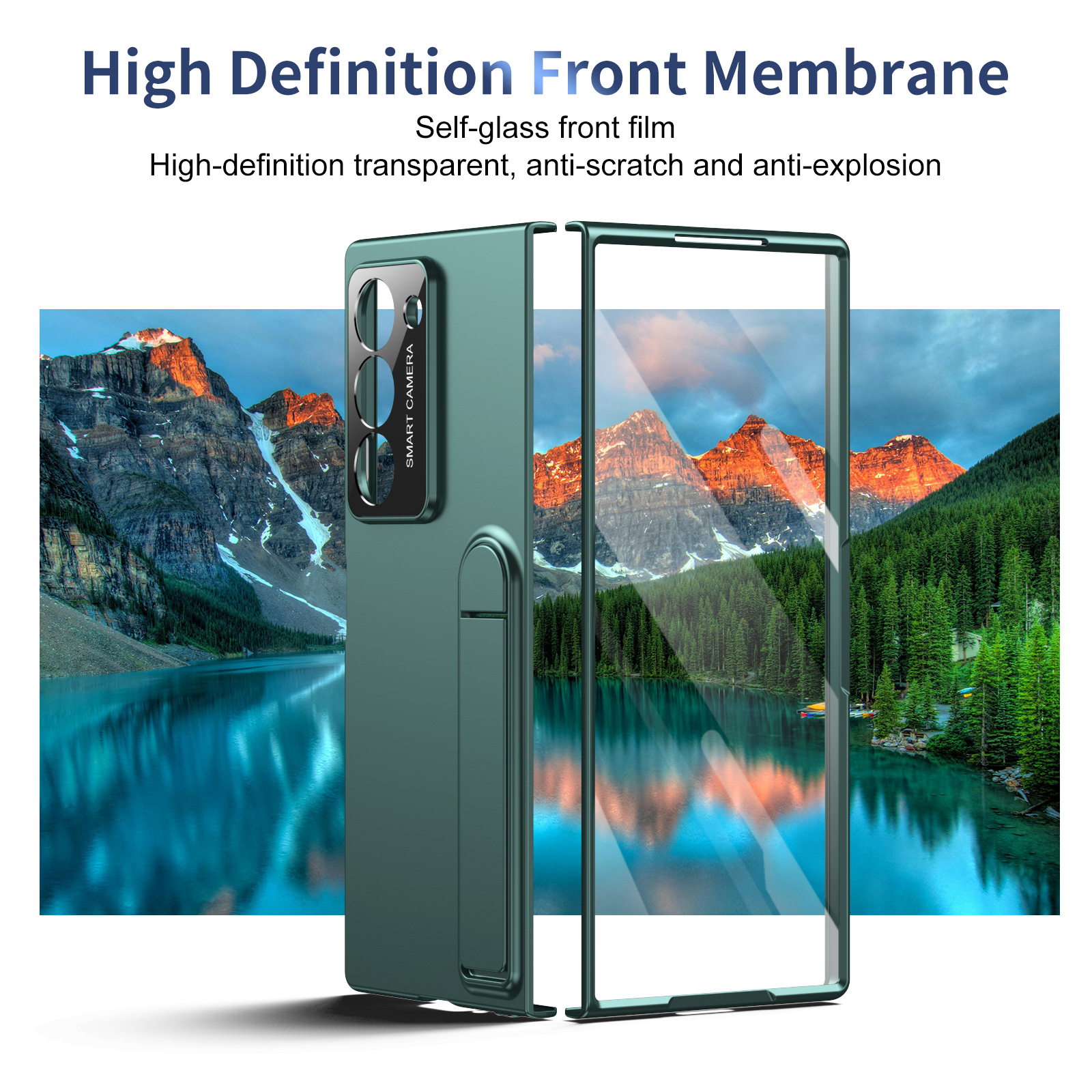 Compatible with Samsung Z Fold7/6/5 phone case, 4/3 case, screen protector, stand, anti-fingerprint folding screen protector