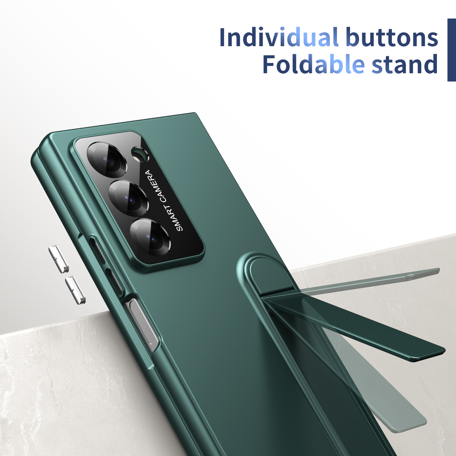 Compatible with Samsung Z Fold7/6/5 phone case, 4/3 case, screen protector, stand, anti-fingerprint folding screen protector