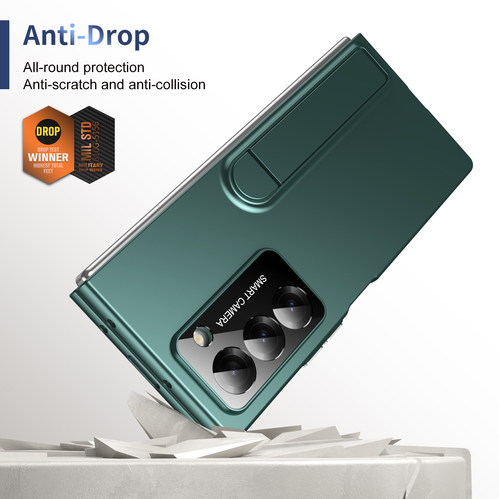 Compatible with Samsung Z Fold7/6/5 phone case, 4/3 case, screen protector, stand, anti-fingerprint folding screen protector