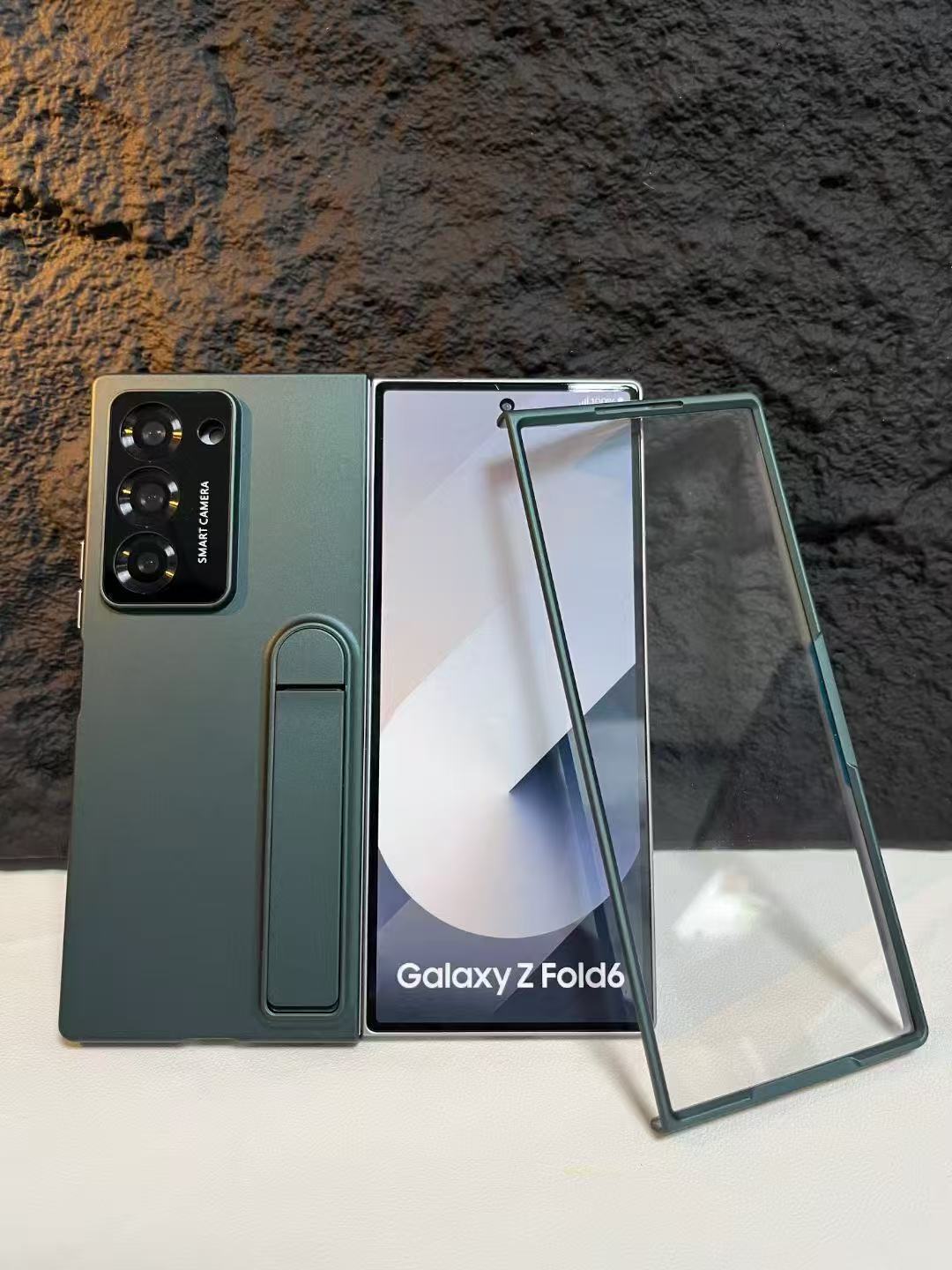 Compatible with Samsung Z Fold7/6/5 phone case, 4/3 case, screen protector, stand, anti-fingerprint folding screen protector