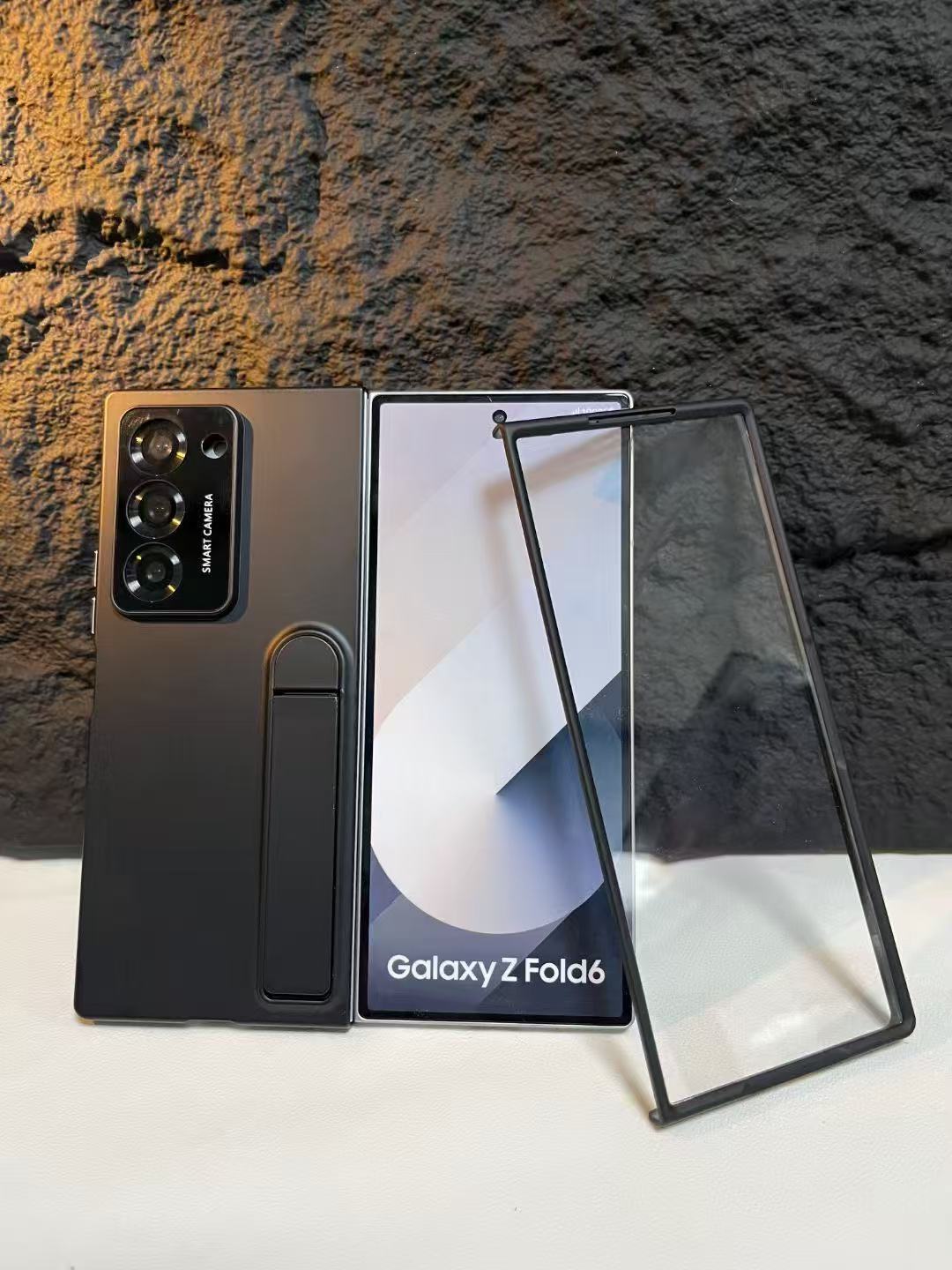 Compatible with Samsung Z Fold7/6/5 phone case, 4/3 case, screen protector, stand, anti-fingerprint folding screen protector