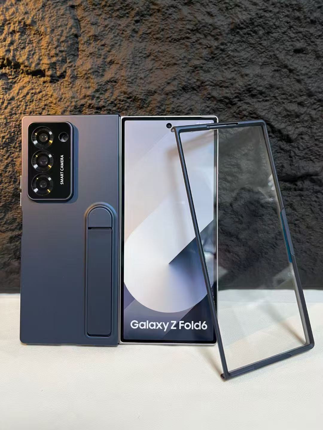 Compatible with Samsung Z Fold7/6/5 phone case, 4/3 case, screen protector, stand, anti-fingerprint folding screen protector
