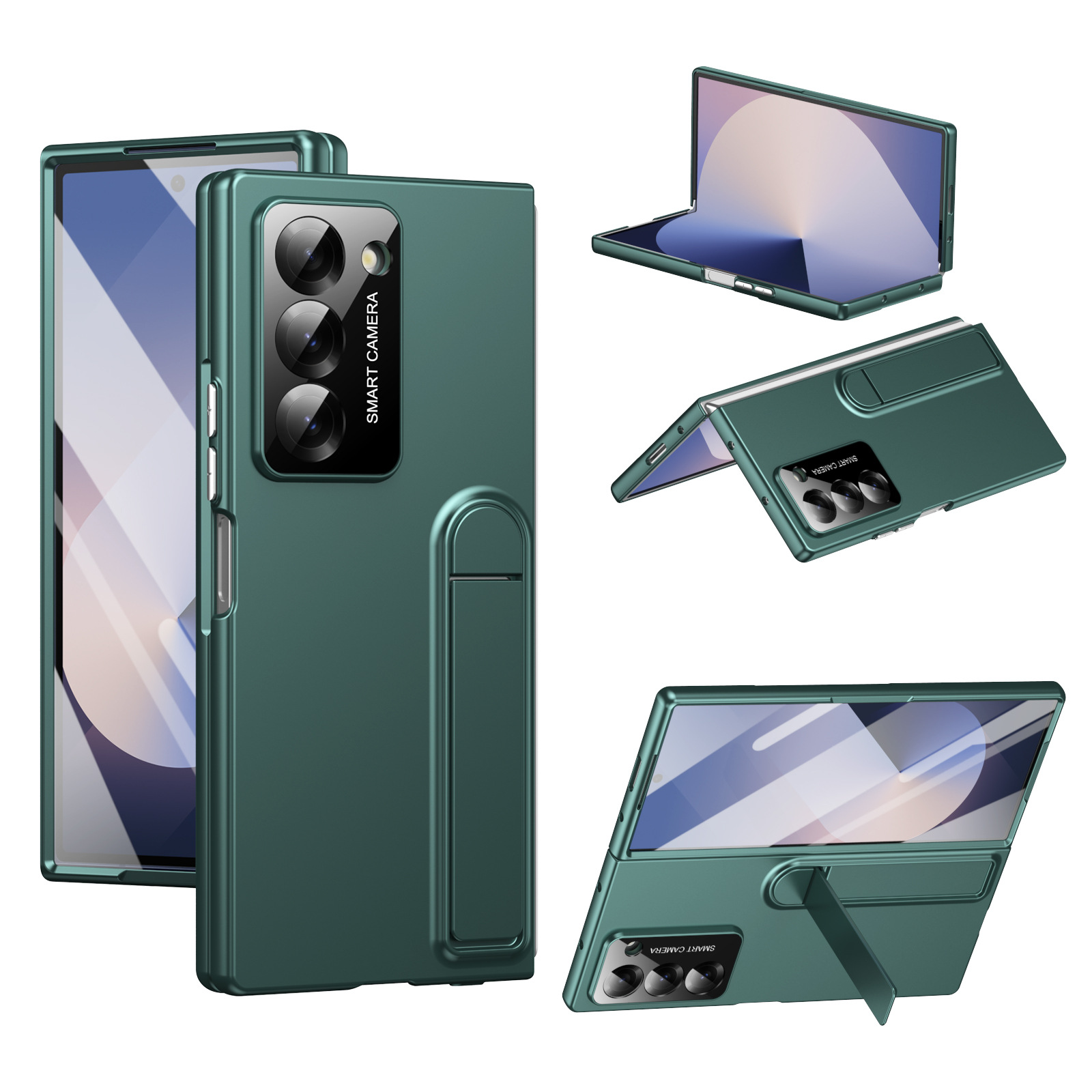 Compatible with Samsung Z Fold7/6/5 phone case, 4/3 case, screen protector, stand, anti-fingerprint folding screen protector