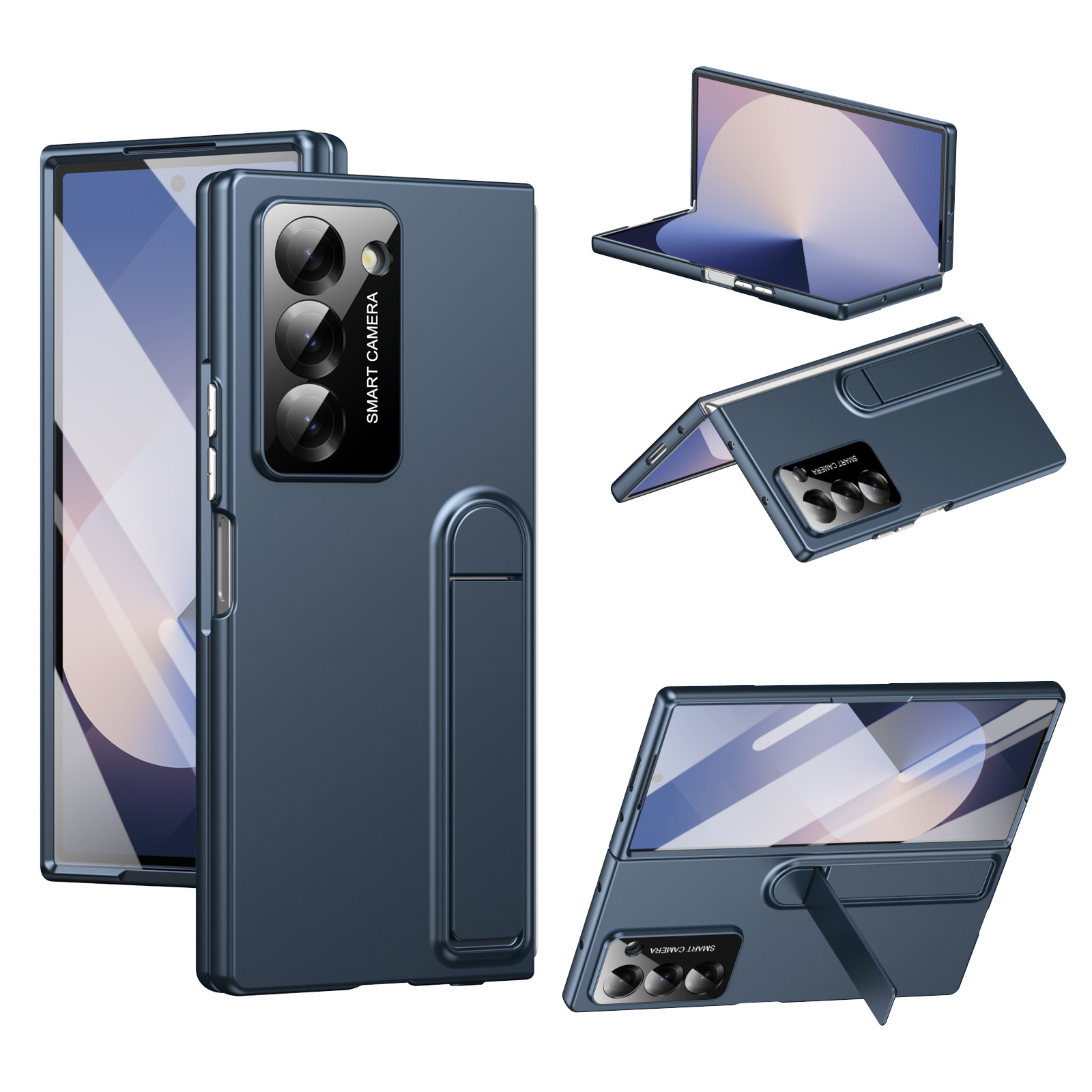 Compatible with Samsung Z Fold7/6/5 phone case, 4/3 case, screen protector, stand, anti-fingerprint folding screen protector