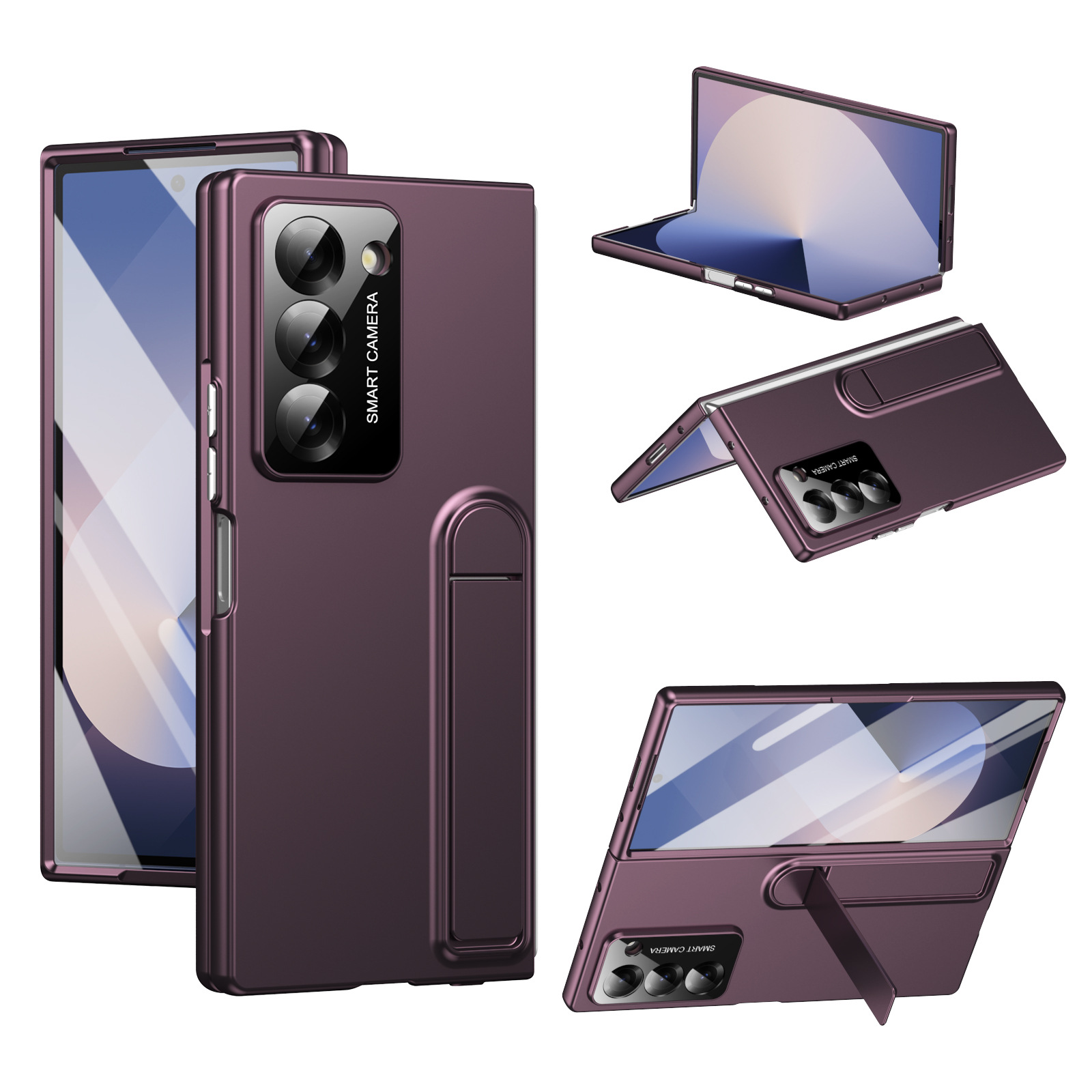 Compatible with Samsung Z Fold7/6/5 phone case, 4/3 case, screen protector, stand, anti-fingerprint folding screen protector