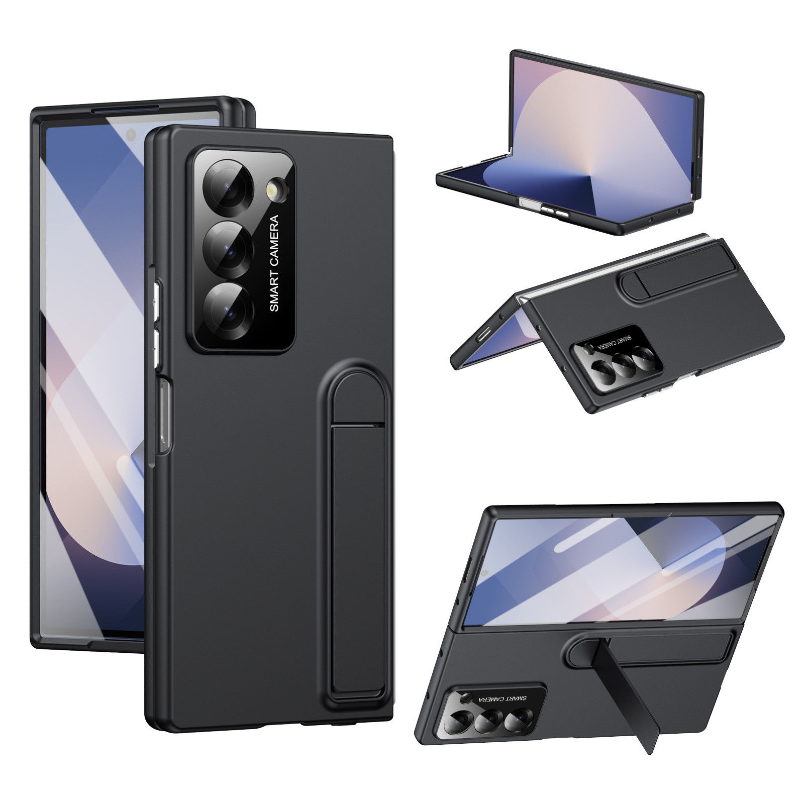 Compatible with Samsung Z Fold7/6/5 phone case, 4/3 case, screen protector, stand, anti-fingerprint folding screen protector