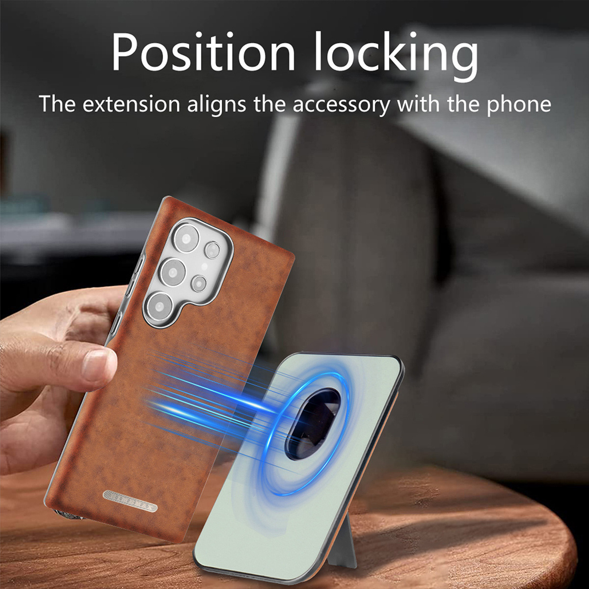 Compatible with Samsung S26 Ultra phone case, S25 Plus magnetic card holder, leather S24U shockproof protective case