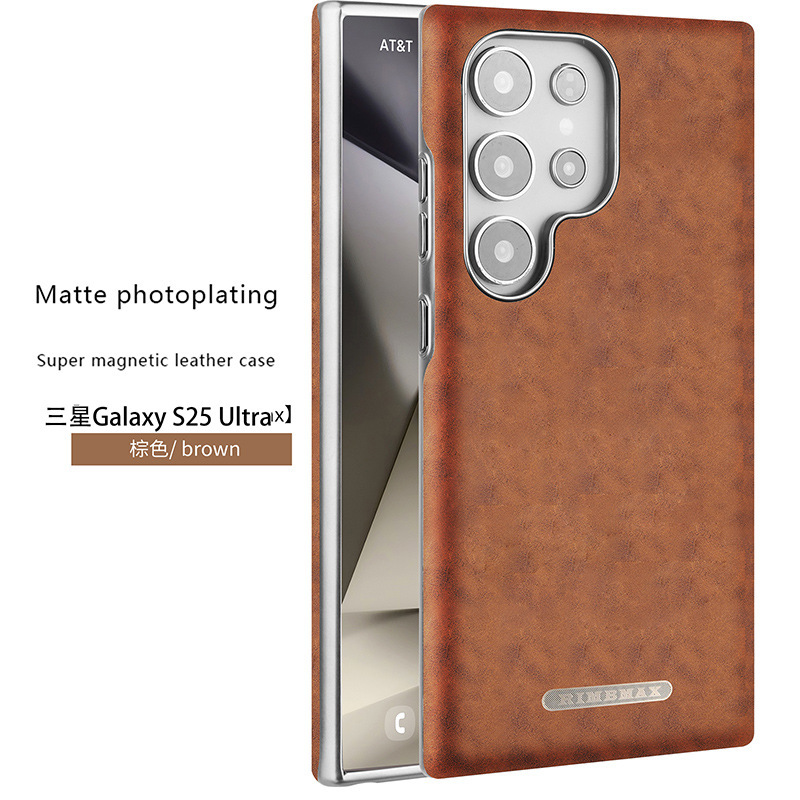 Compatible with Samsung S26 Ultra phone case, S25 Plus magnetic card holder, leather S24U shockproof protective case