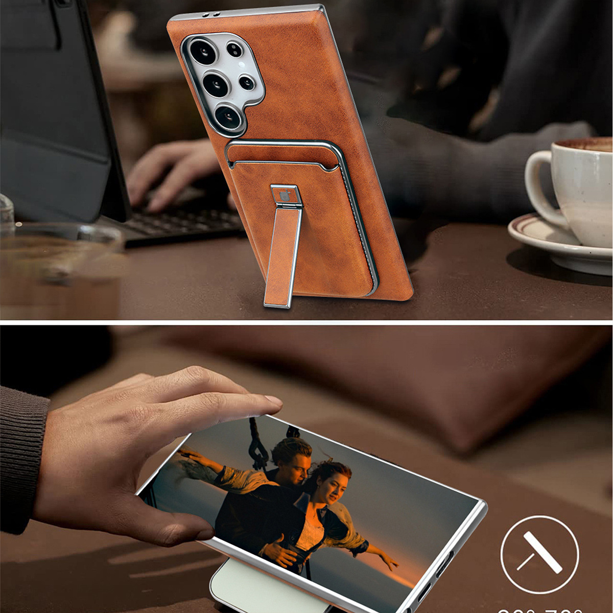 Compatible with Samsung S26 Ultra phone case, S25 Plus magnetic card holder, leather S24U shockproof protective case