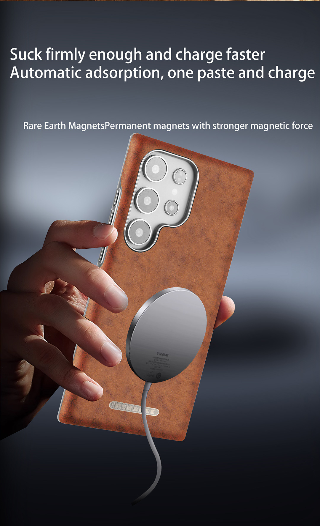 Compatible with Samsung S26 Ultra phone case, S25 Plus magnetic card holder, leather S24U shockproof protective case