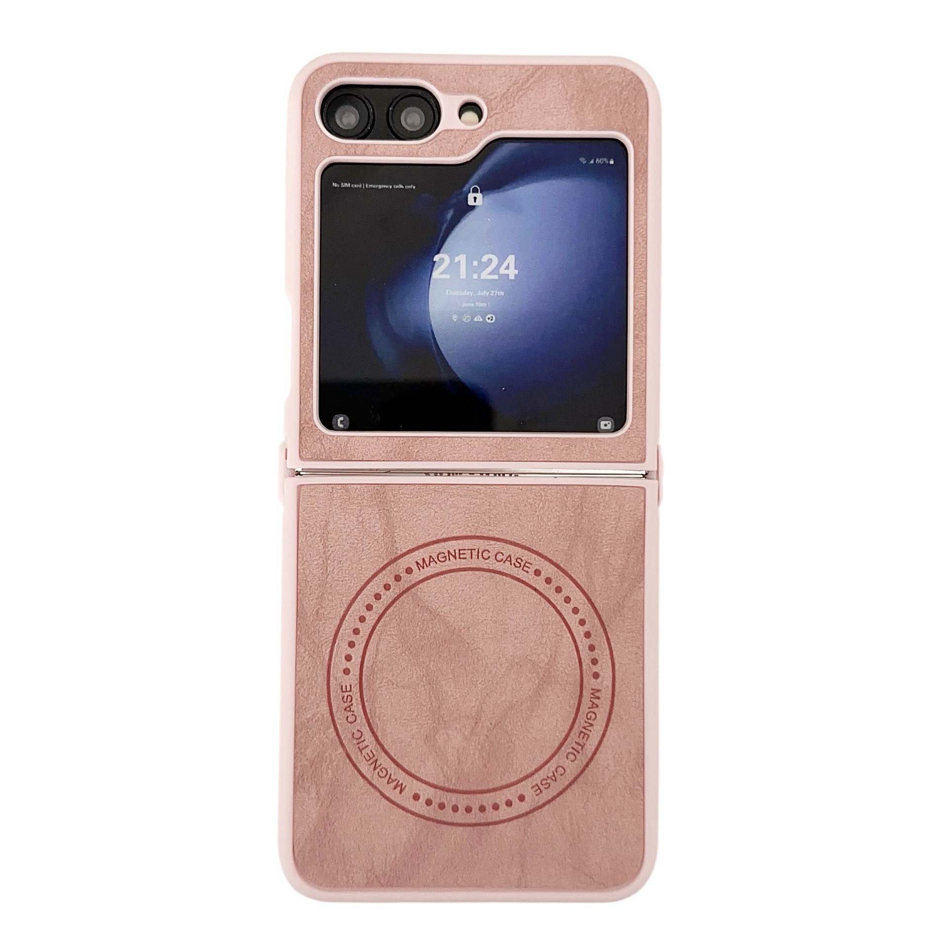 Compatible with Samsung Z Flip 7/6/5 phone case, 4/3 inches, built-in wireless charging, magnetic closure, sheepskin folding screen protective case.