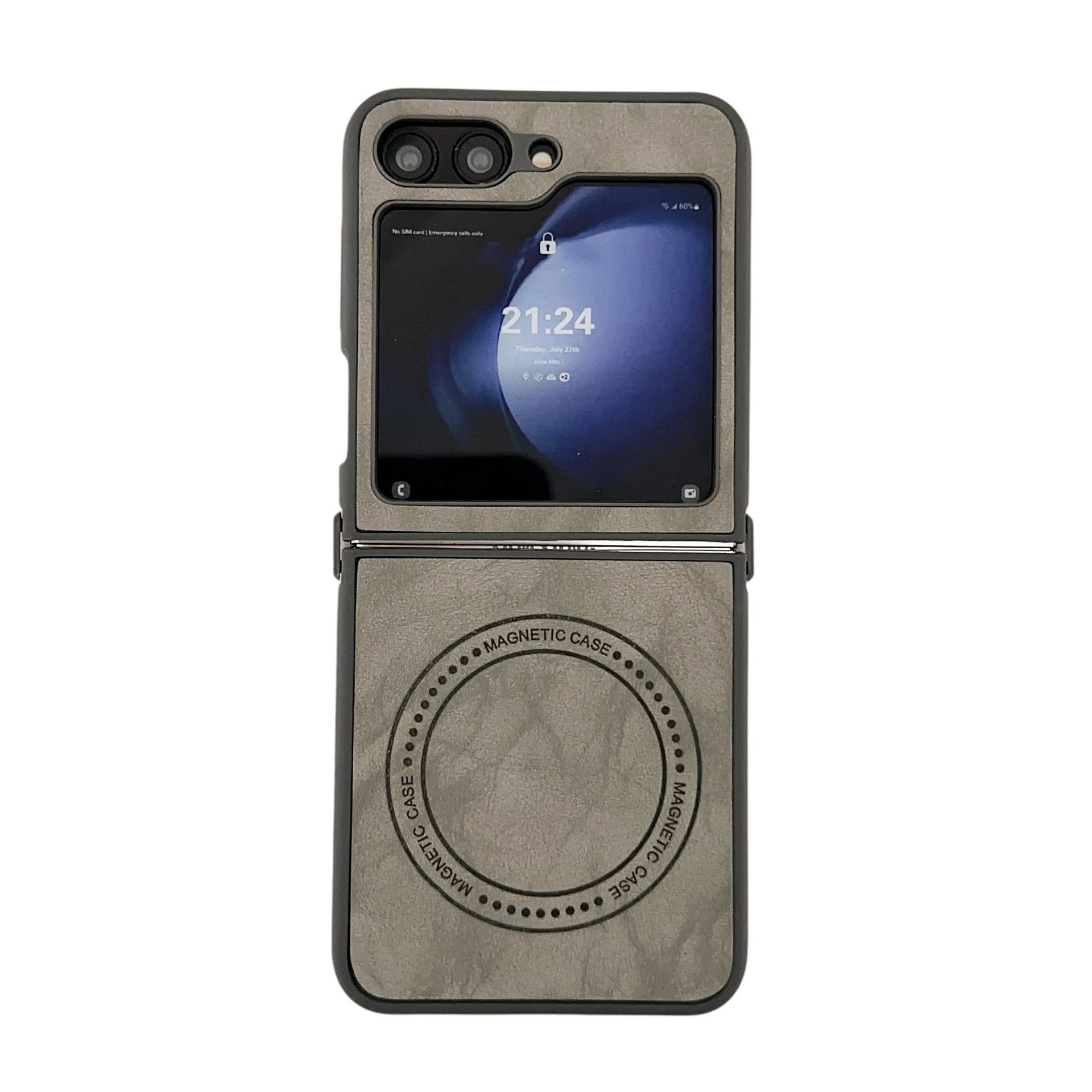 Compatible with Samsung Z Flip 7/6/5 phone case, 4/3 inches, built-in wireless charging, magnetic closure, sheepskin folding screen protective case.