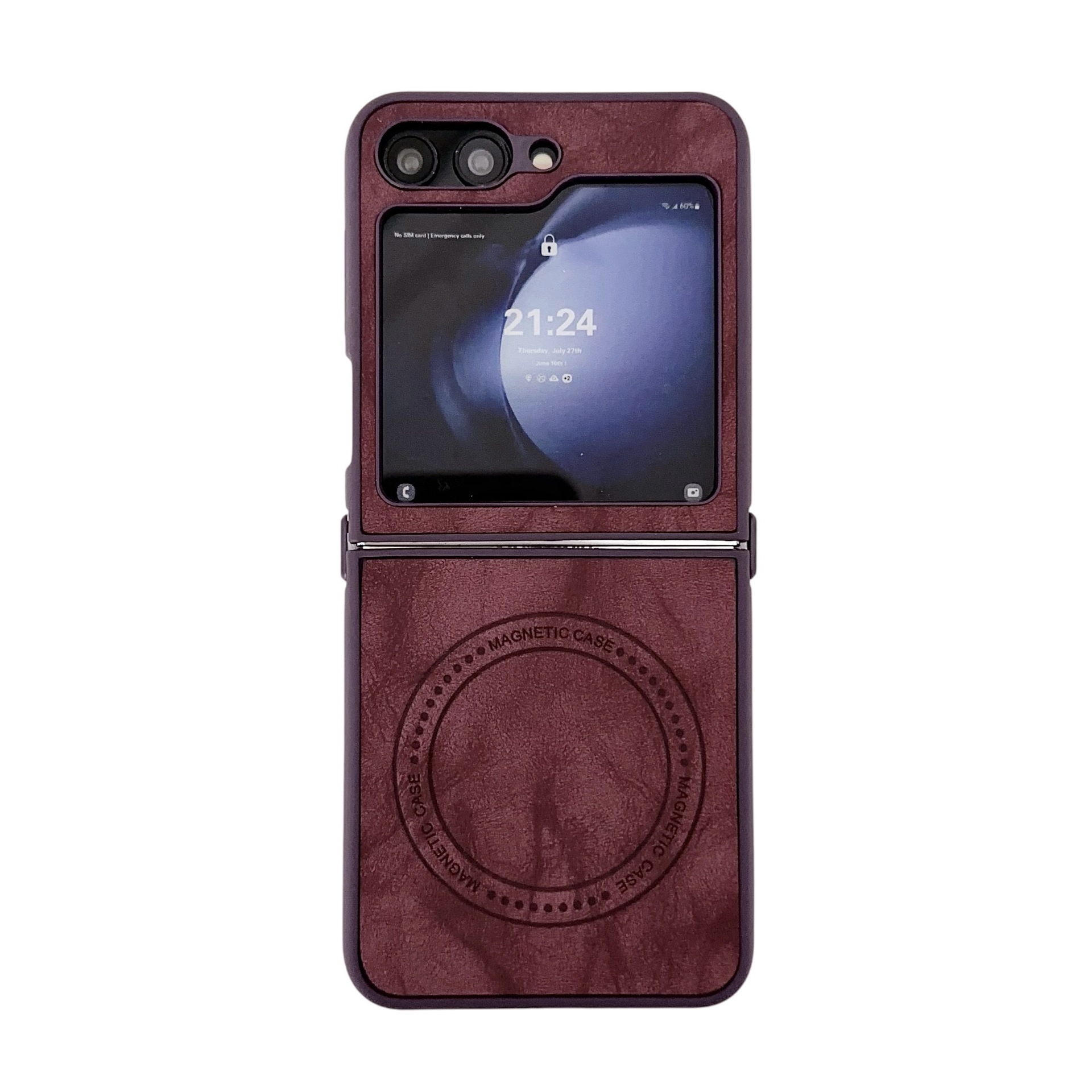 Compatible with Samsung Z Flip 7/6/5 phone case, 4/3 inches, built-in wireless charging, magnetic closure, sheepskin folding screen protective case.